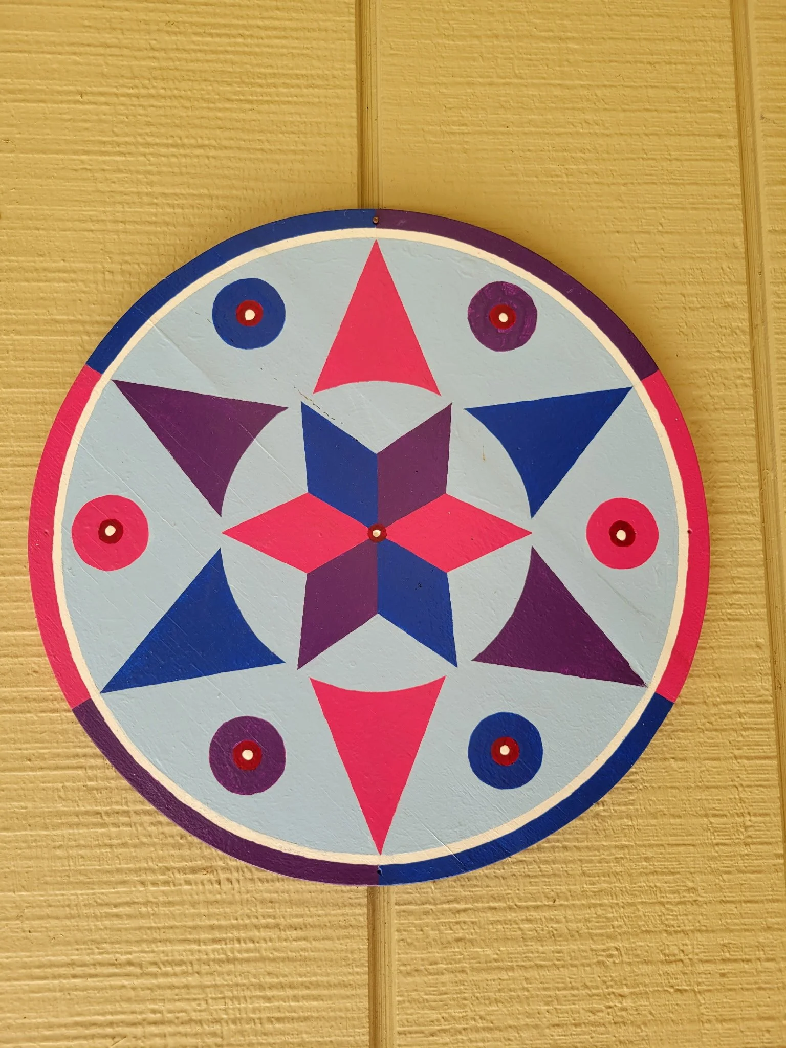 Hex Circle: Ursula - Magenta, Blue Violet, Red Violet on Light Blue with White