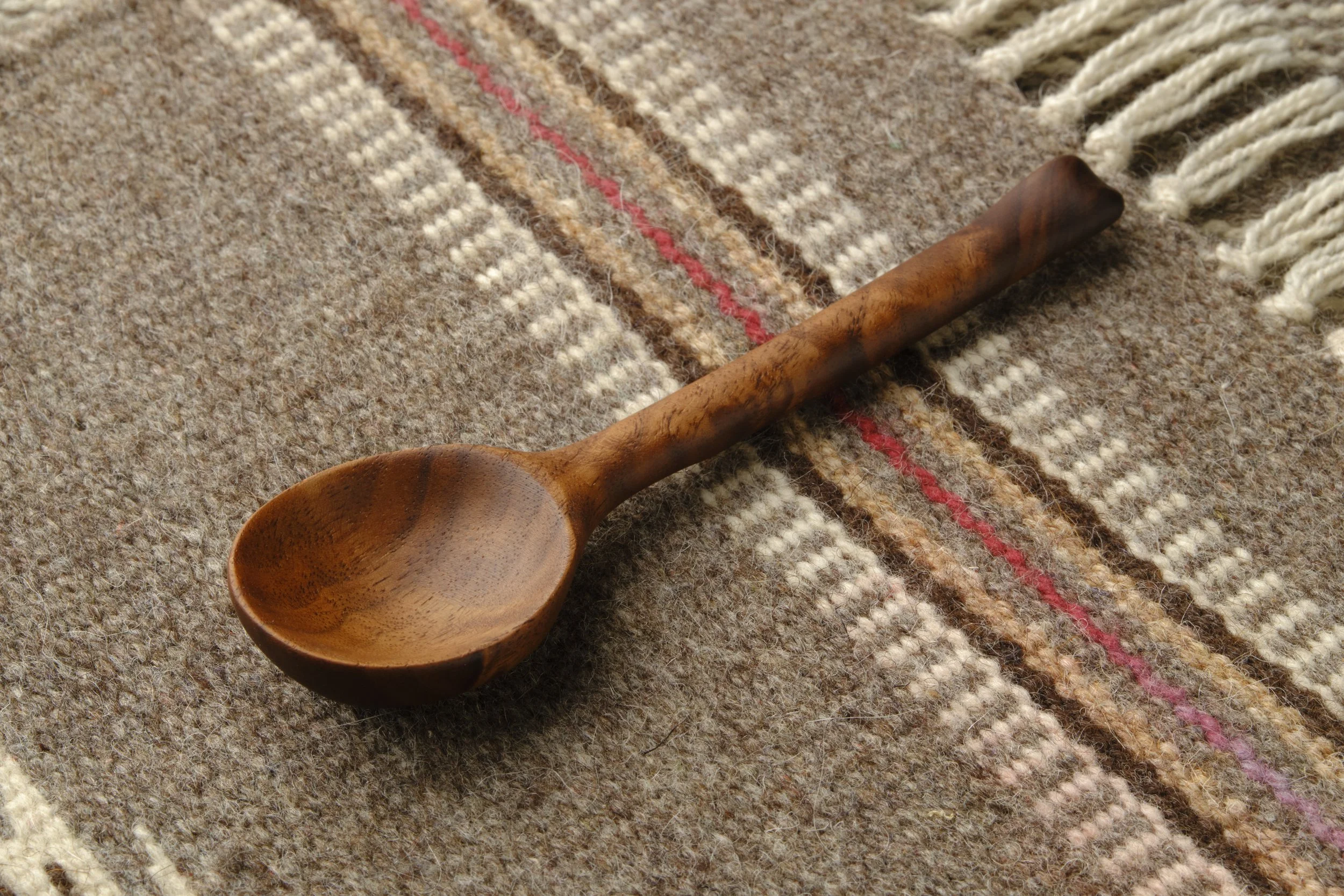 Hand-carved small wooden spoon - Black Walnut