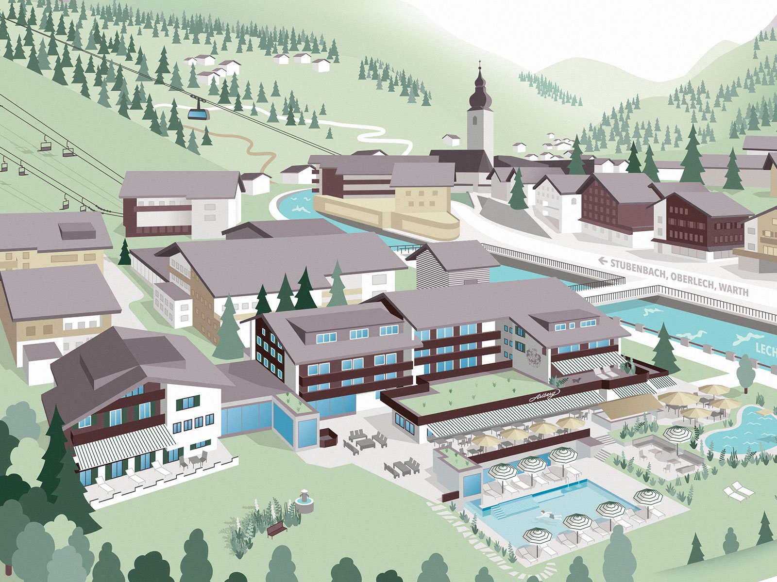 Umgebungskarte Hotel Arlberg