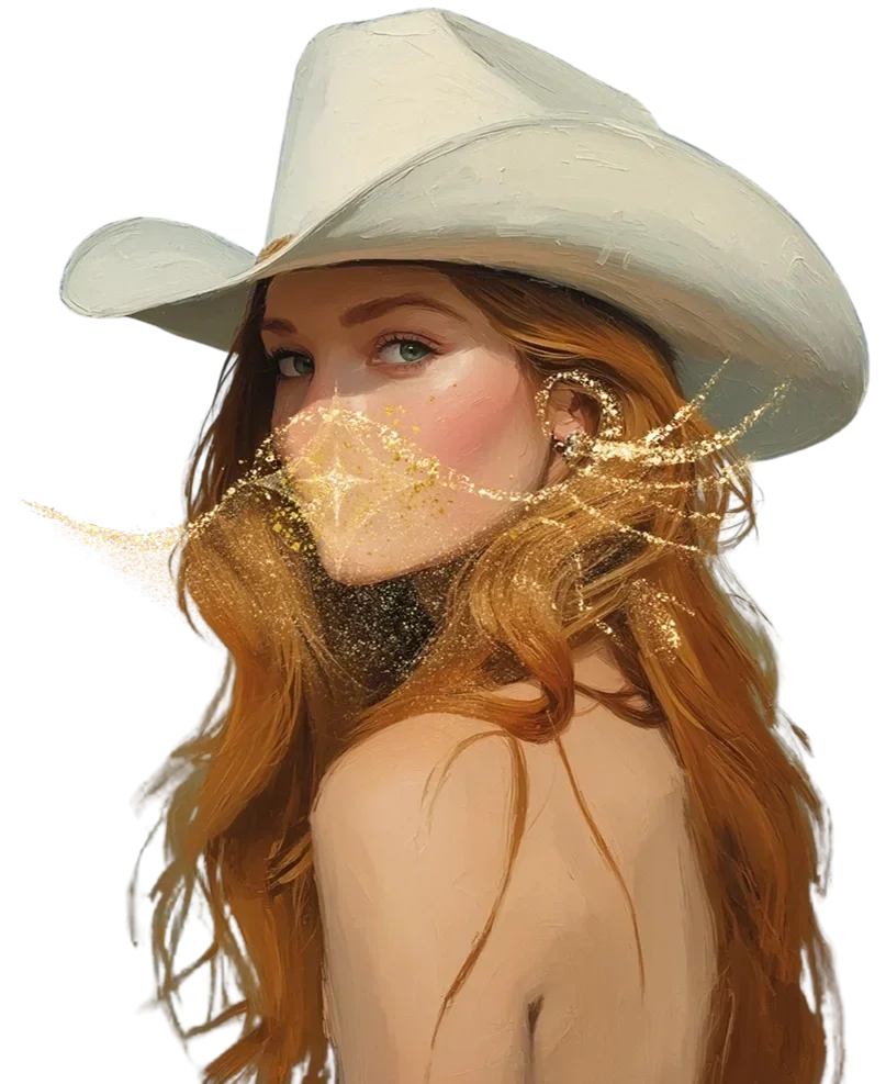 Album cover artwork of a redheaded girl wearing a white cowboy hat with the text 'Vermillion and Co' and 'Fool's Gold'