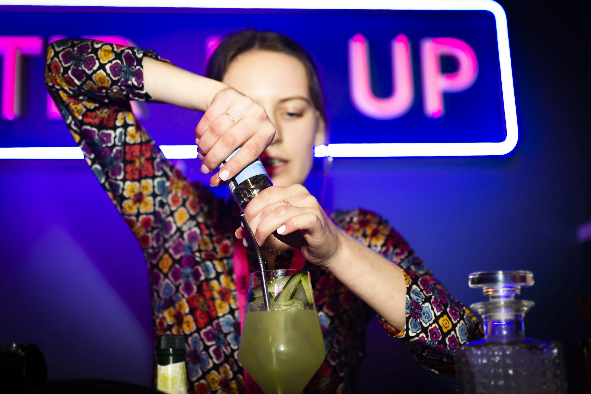 Cocktail making photography at a event roadshow