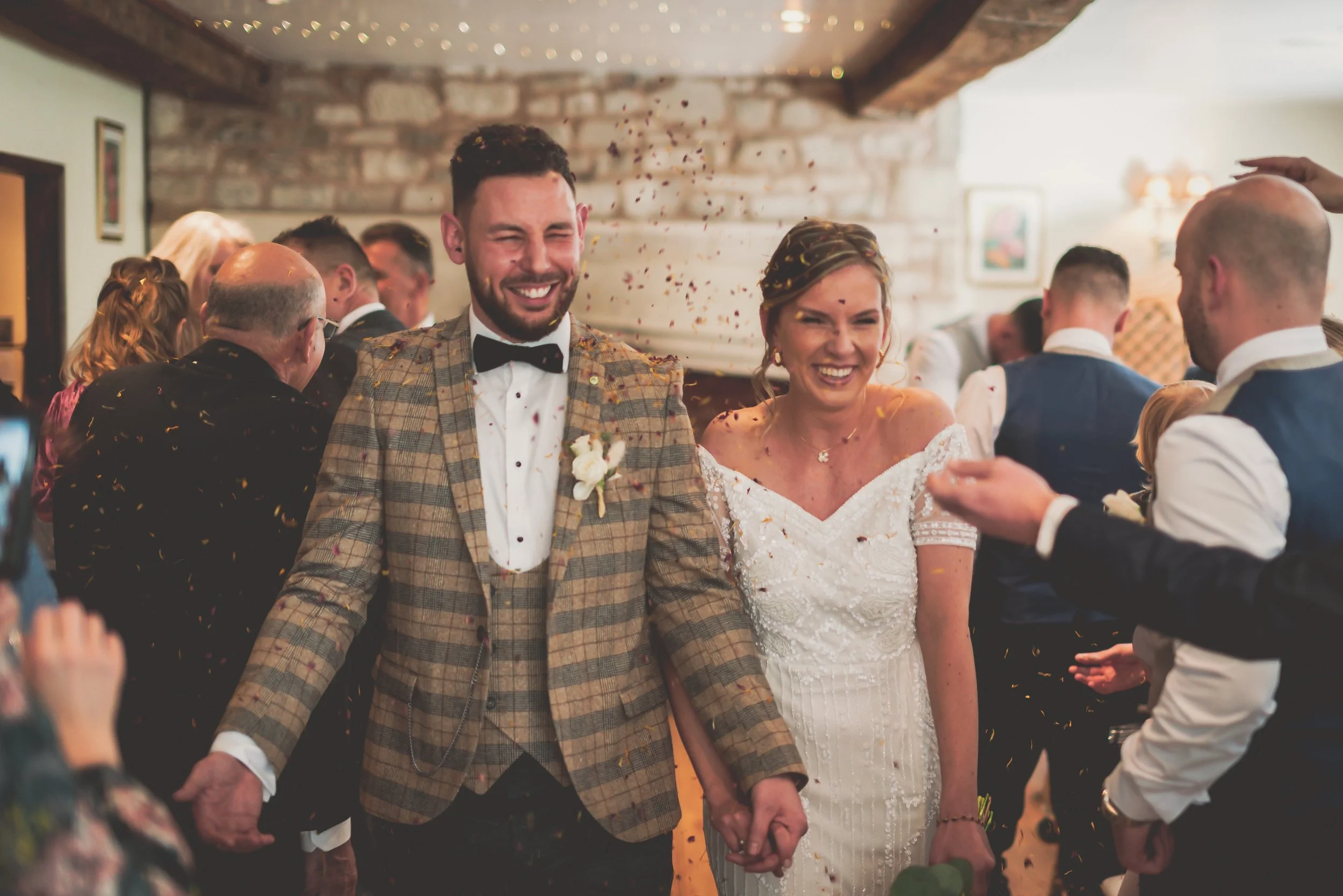 Confetti throwing at Moonraker Hotel in Bradford on Avon
