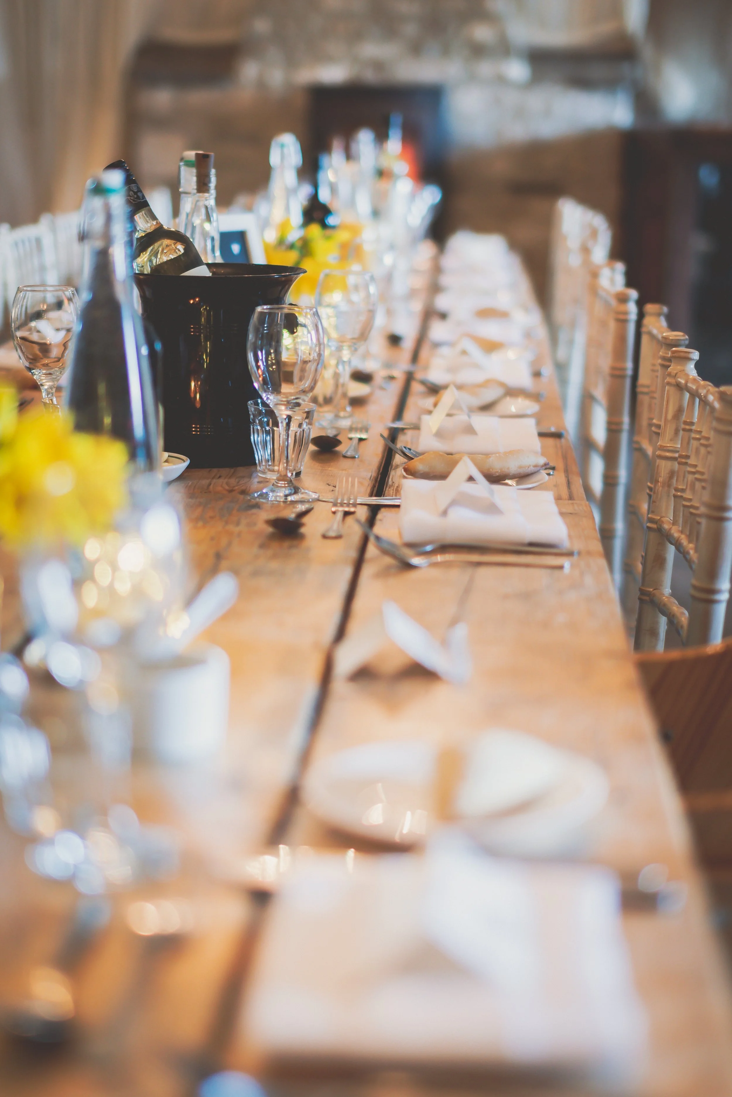 Table decoration at Monraker Hotel in Bradford on Avon