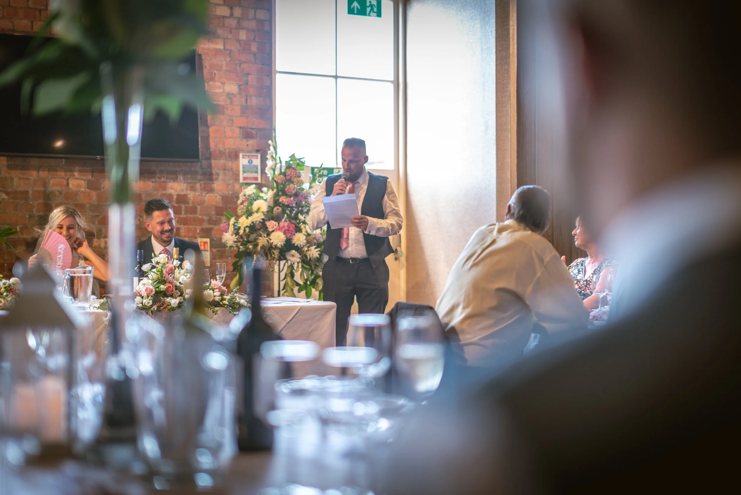 Best man speech from the great room at the White Lion Avon Gorge hotel in Bristol which features a rooftop terrace. Perfect for weddings