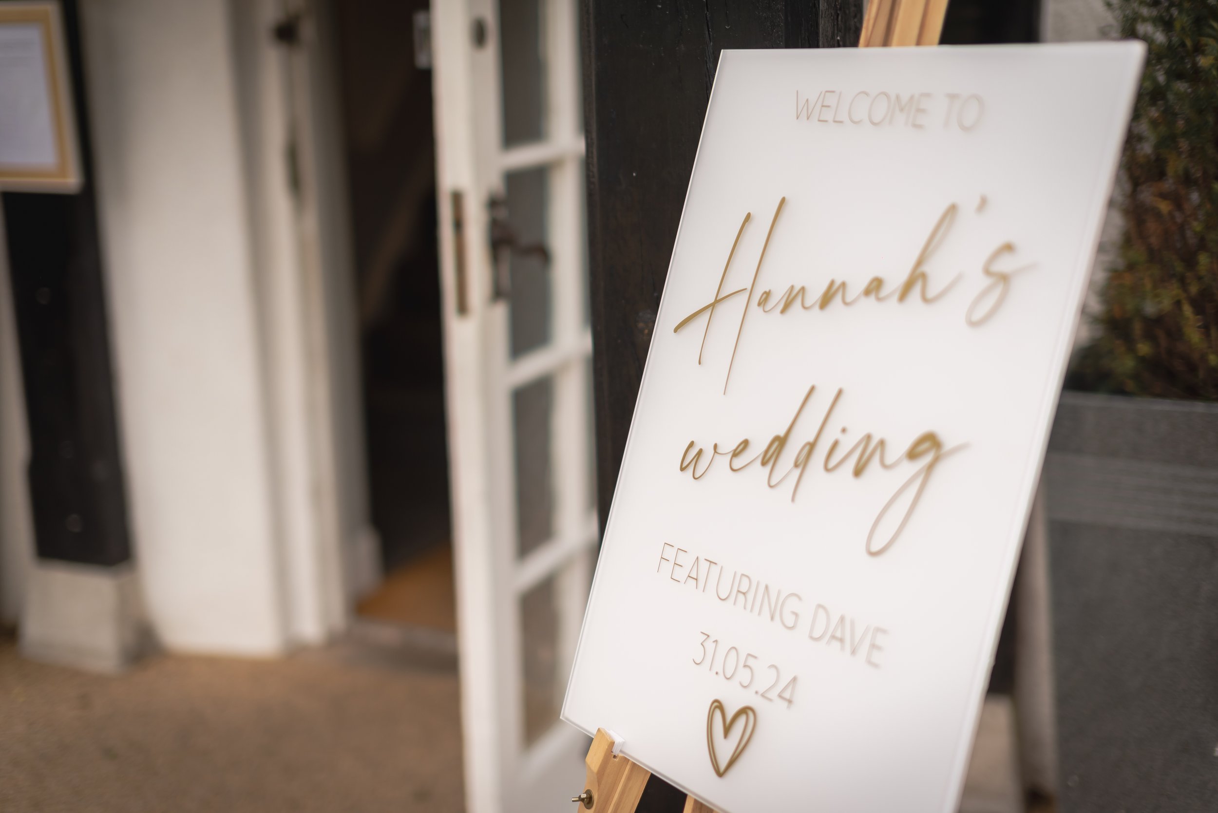 Wedding signage at Batch Country House with a touch of humour.