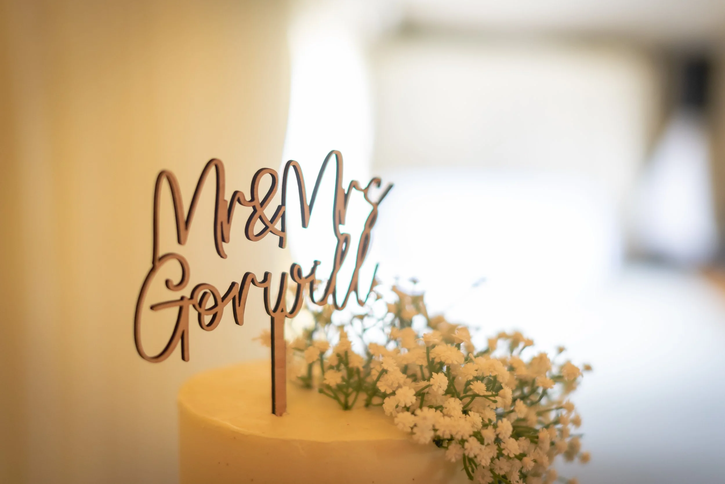 Cake topper for a wedding at Batch Country House
