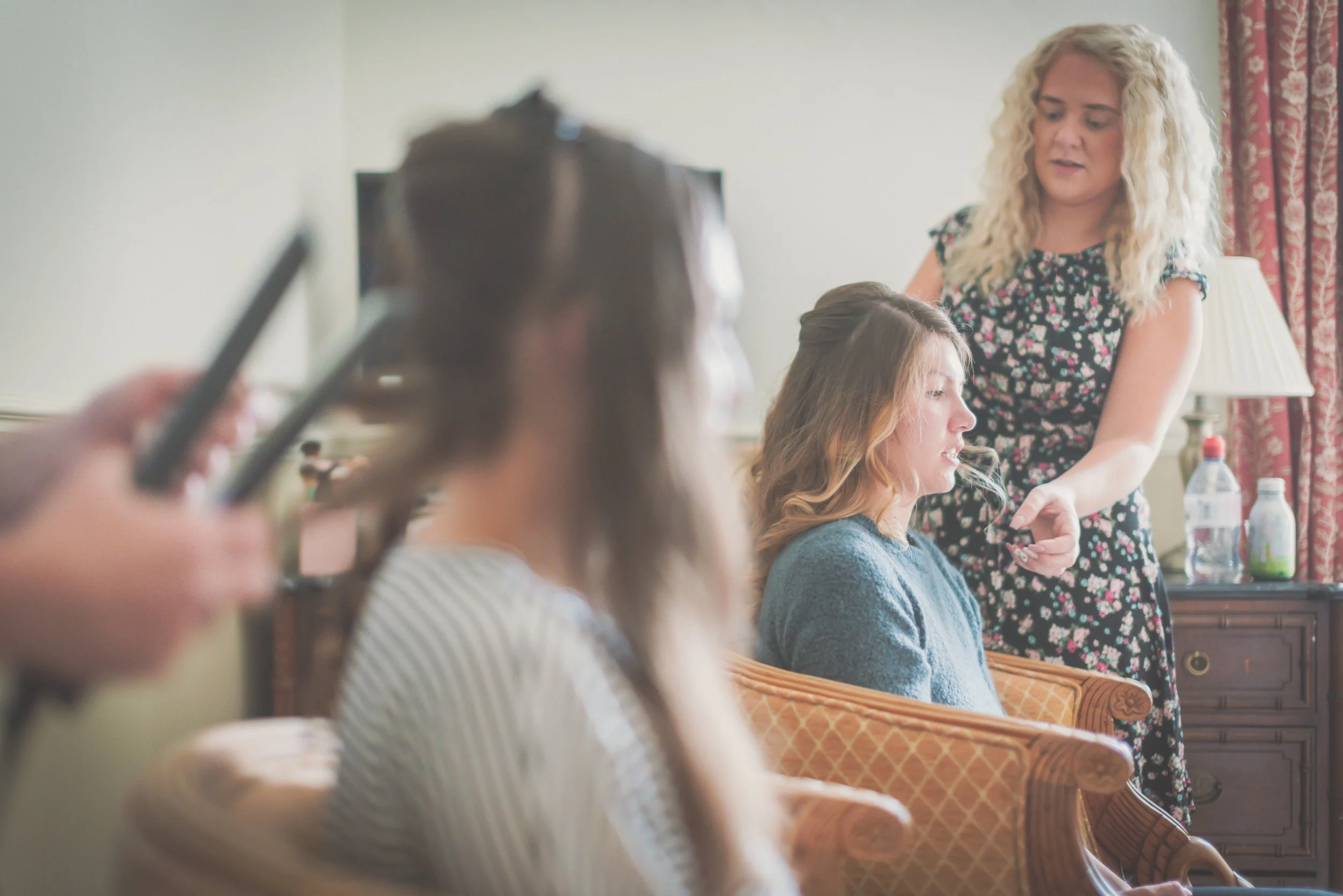 Bridesmaids getting ready at Aldwick Estate before the wedding