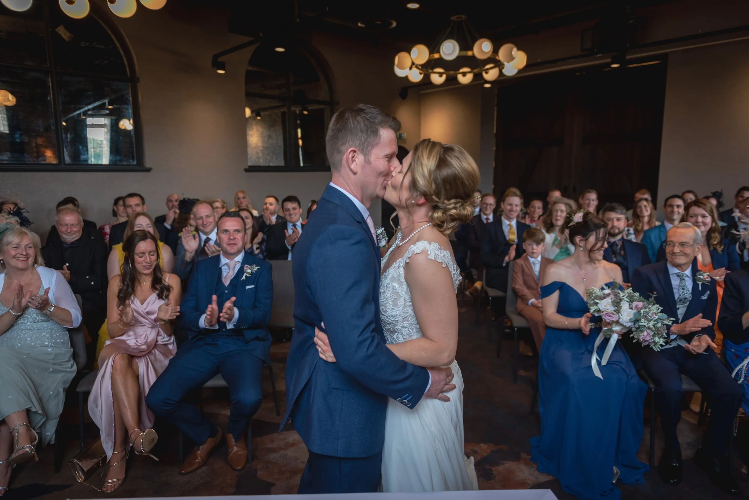 First dance moment with guests at the Avon Gorge wedding reception