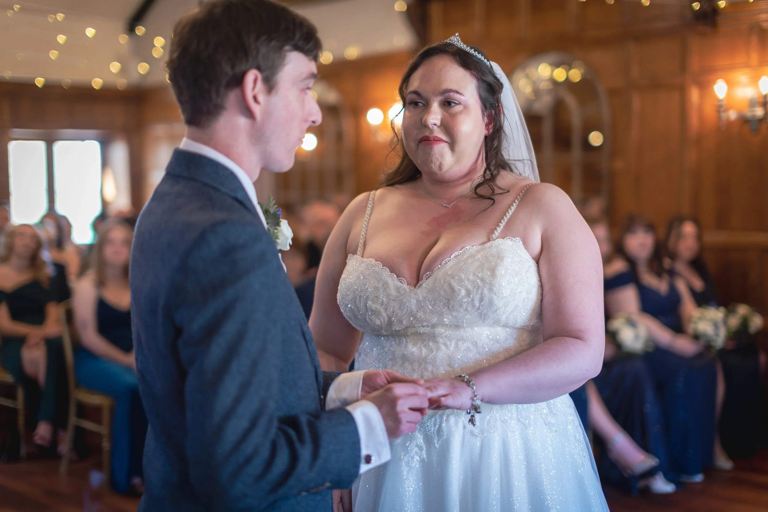 Bride and Groom during the ceremony at Deer Park Hall