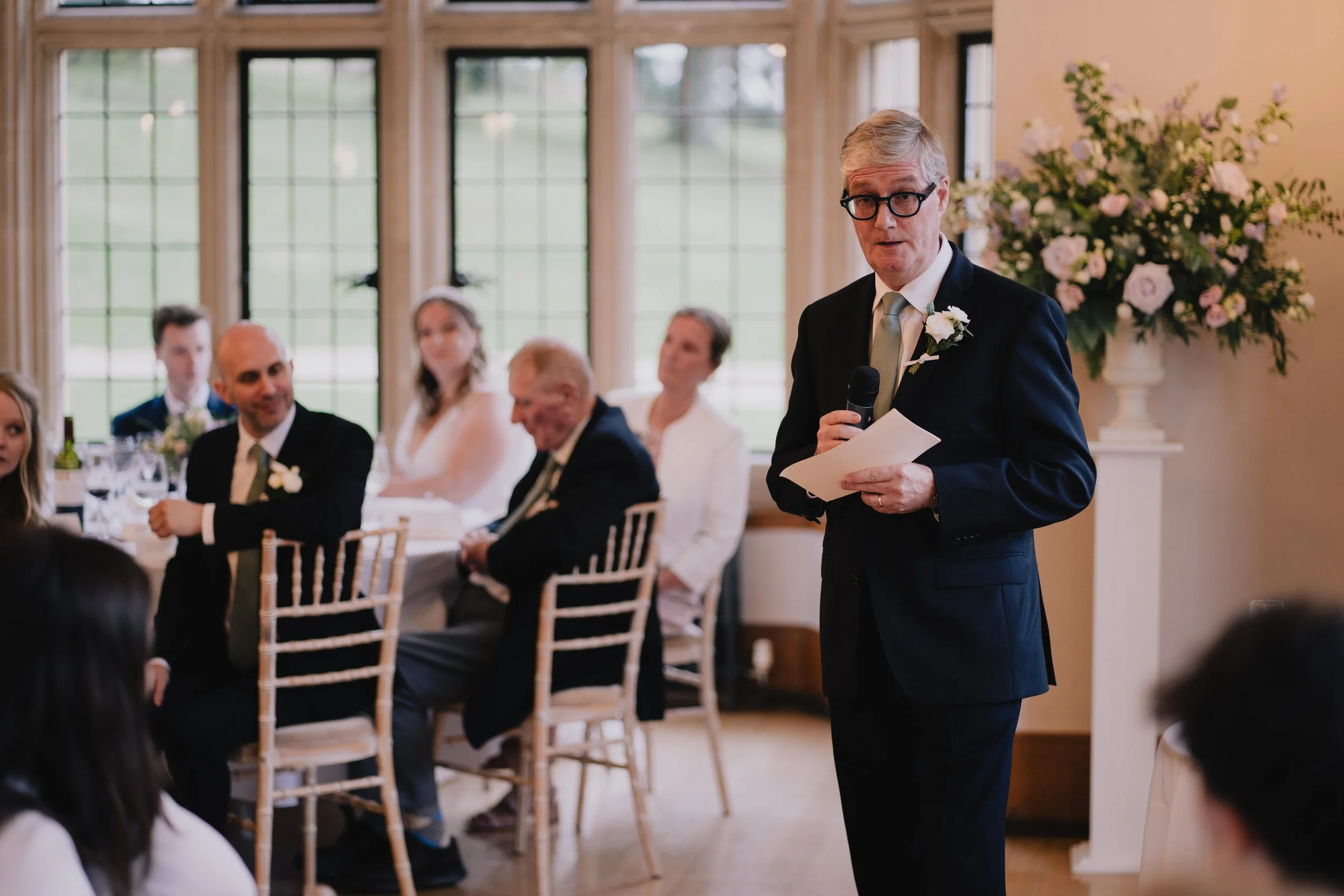 Father of the bride doing his speech