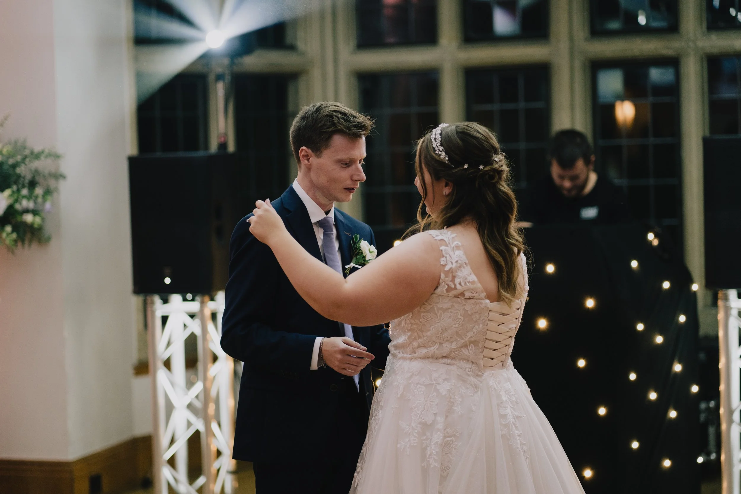 Bride and Groom dancing at Coombe Lodge for their first dance