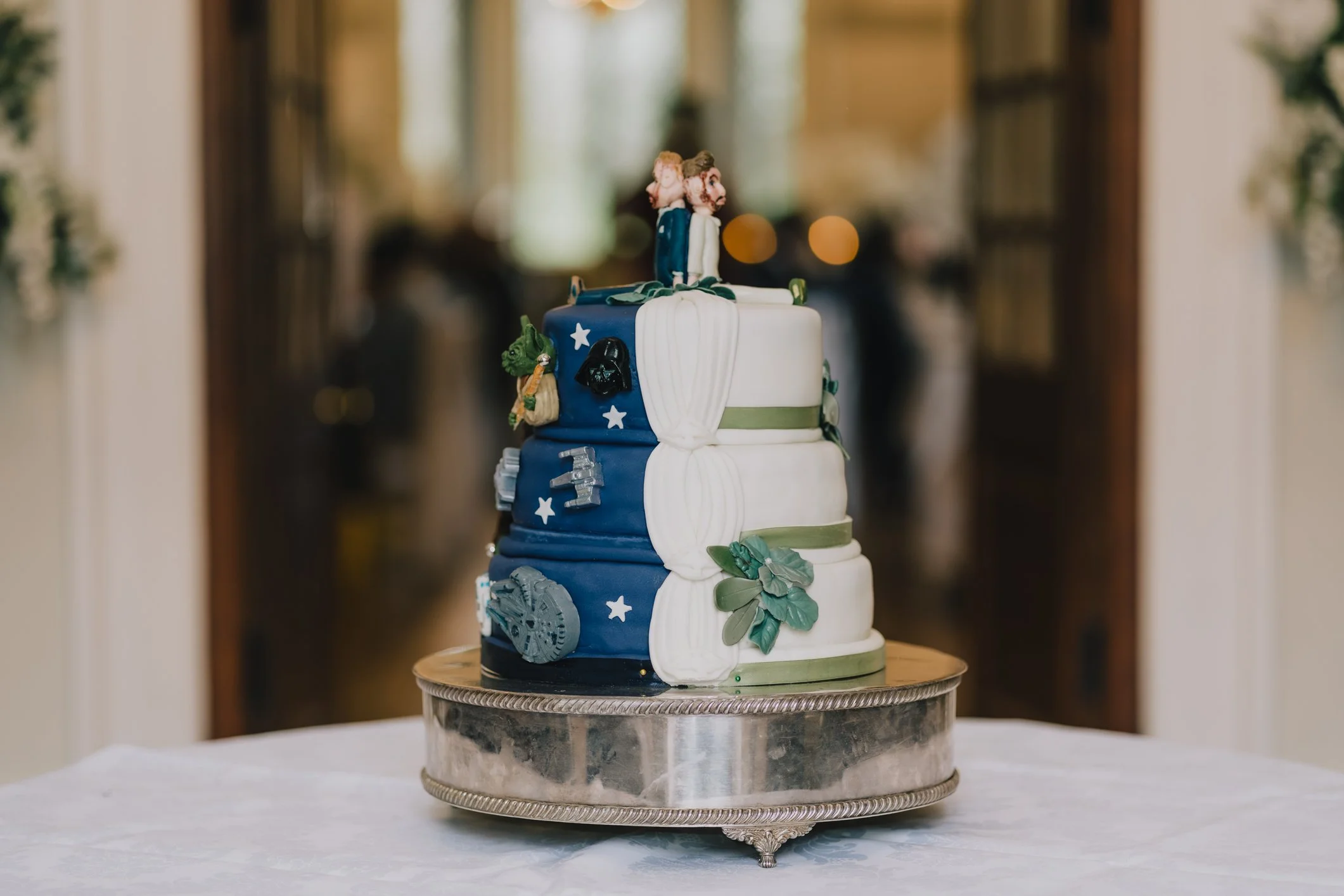 Wedding Cake displaying both grooms personality at Clearwell Castle