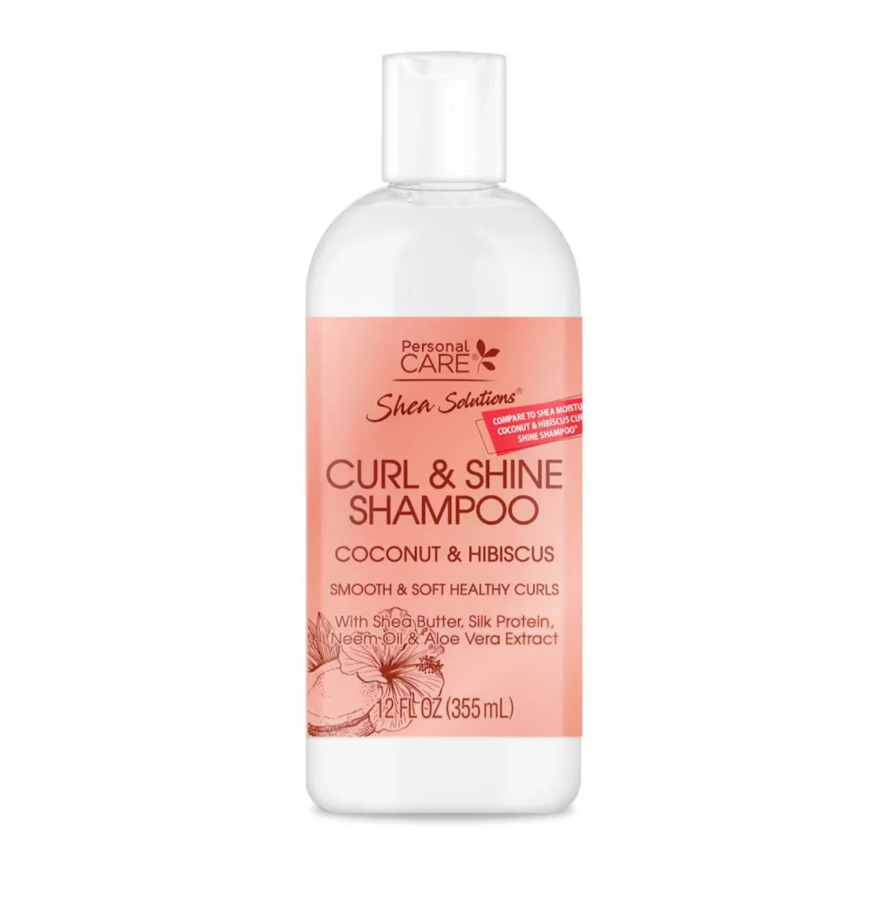 Champú para cabello rizado y brillante con coco e hibisco