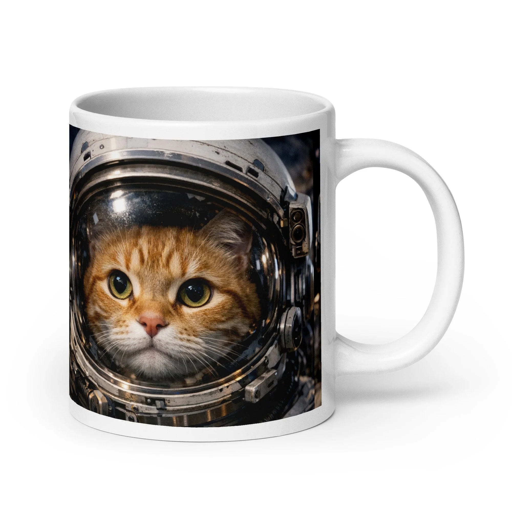Astro Cat White glossy mug