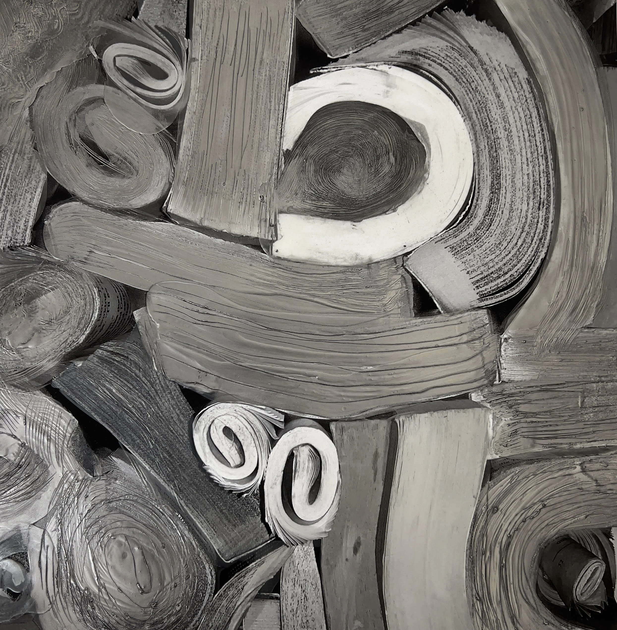 "Voracious Reader" – Encaustic (19 x 19 in.)