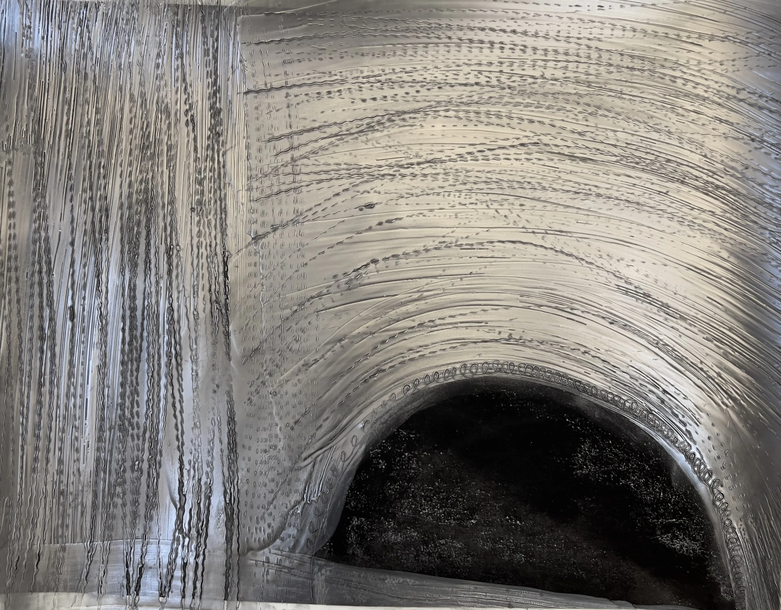 "Gravitational Pull" – Encaustic (23 x 20 in.)