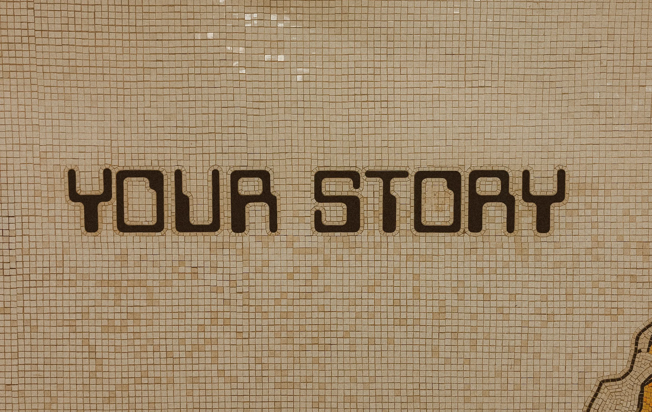'Your Story' subway tile mosaic design