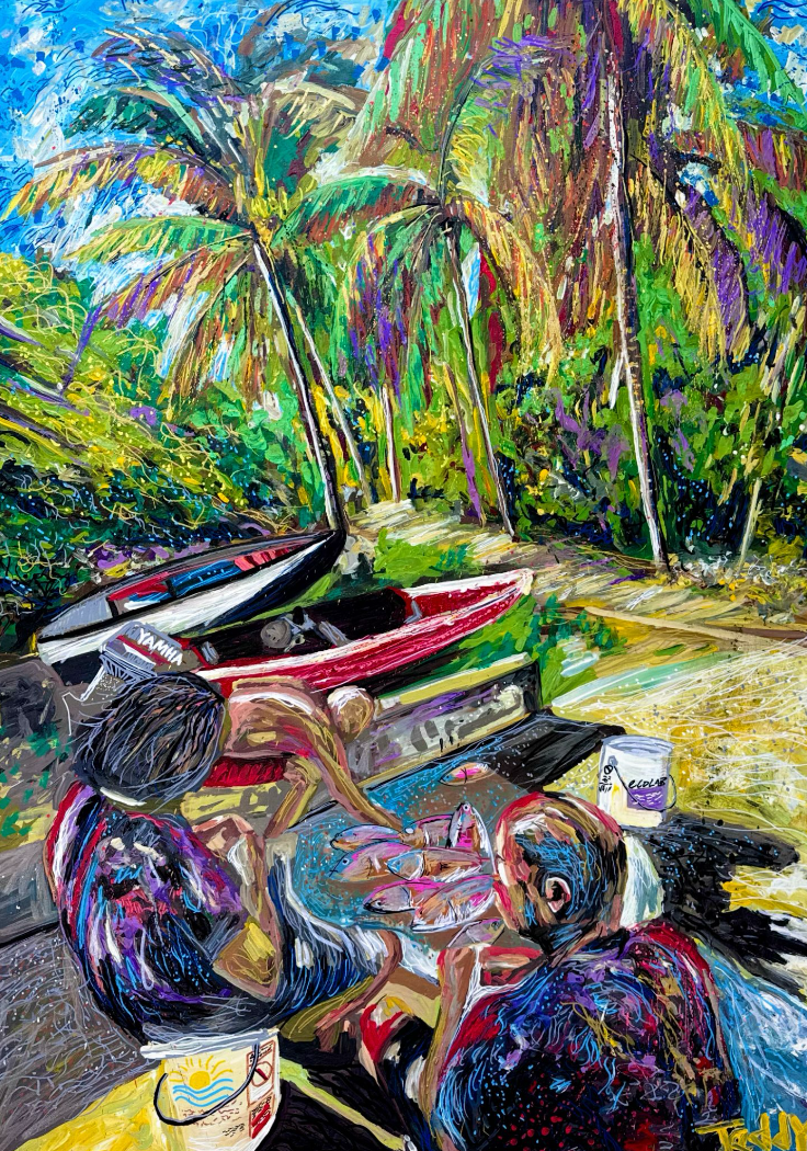 Woburn Bay / Mixed media, Acrylic on canvas