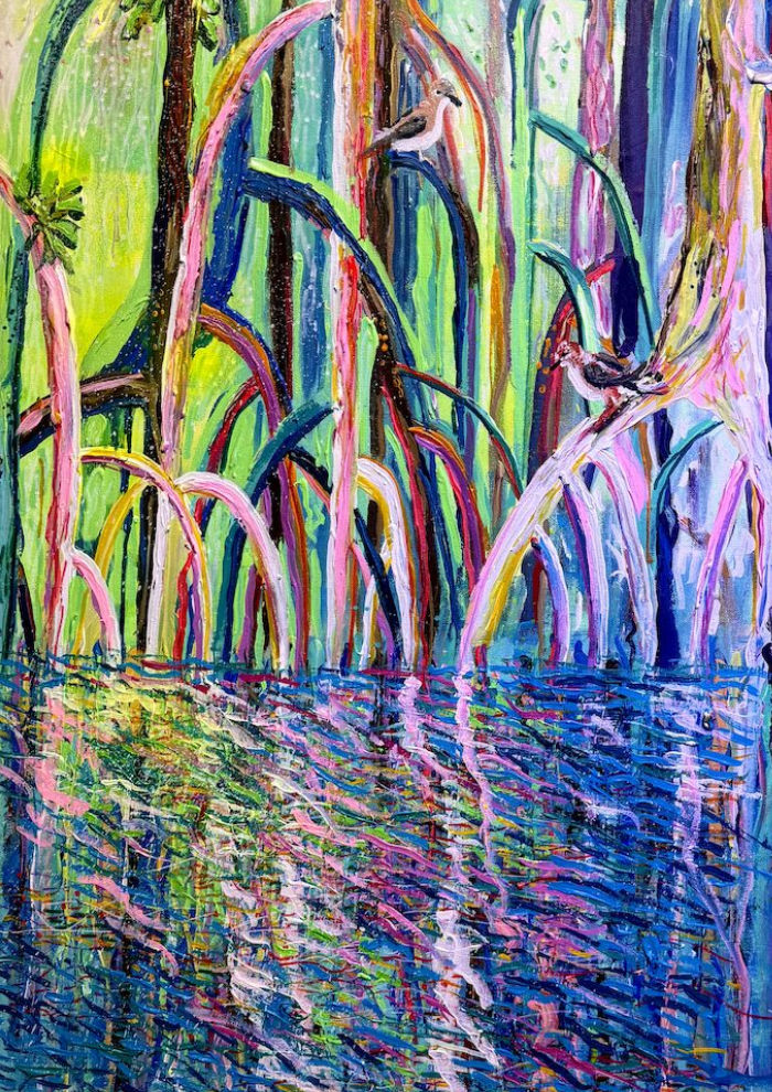 Dove Sanctuary / Acrylic on
canvas 18 x 32”