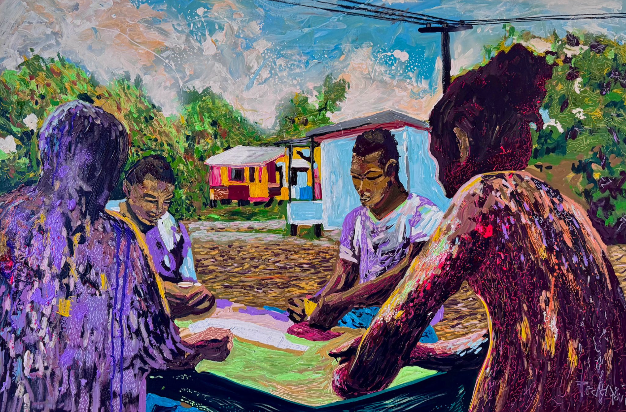 Playing Dominos / Acrylic on Canvas
24” x 36”