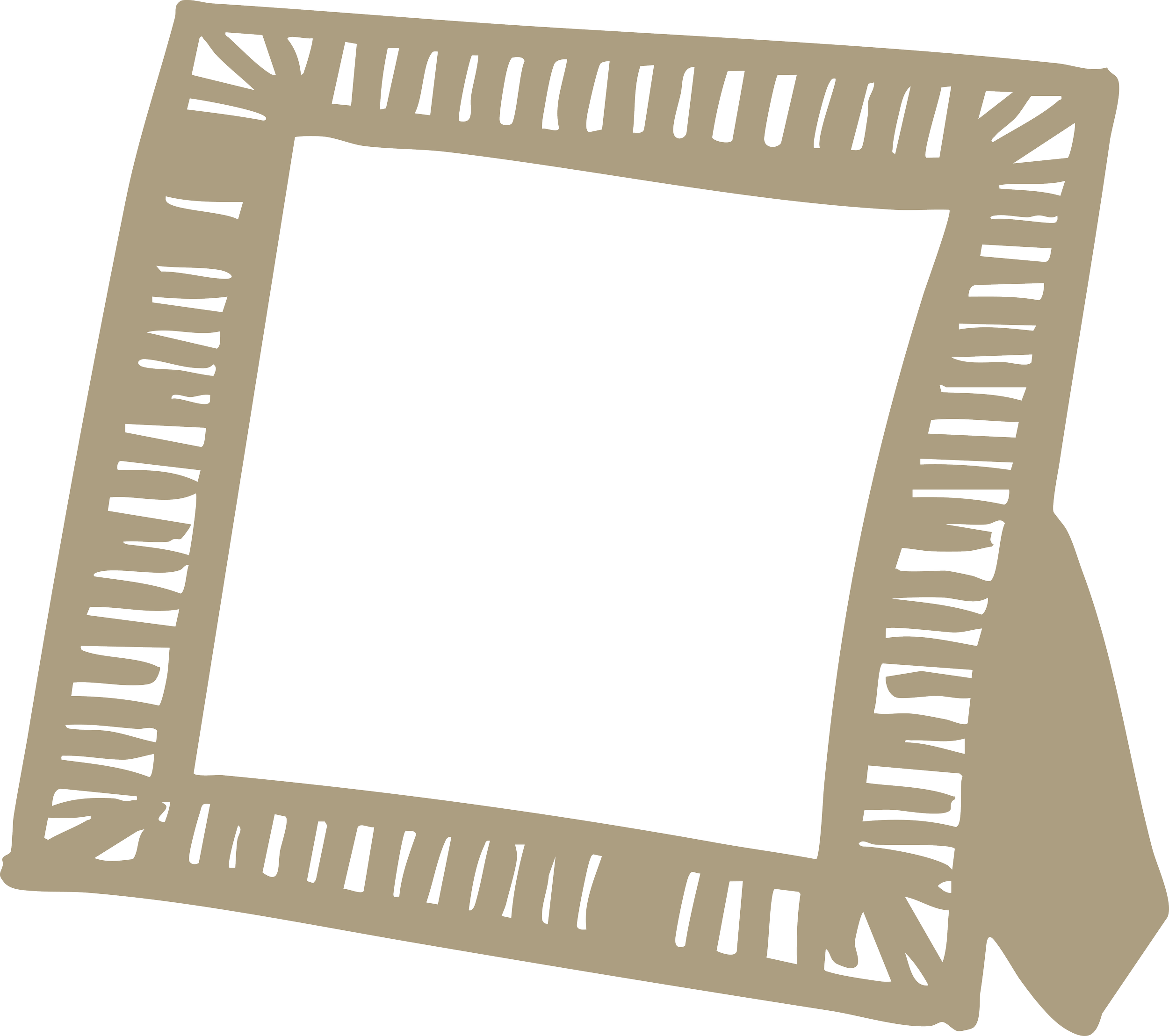 Illustration of a picture frame with decorative edges in beige colour.