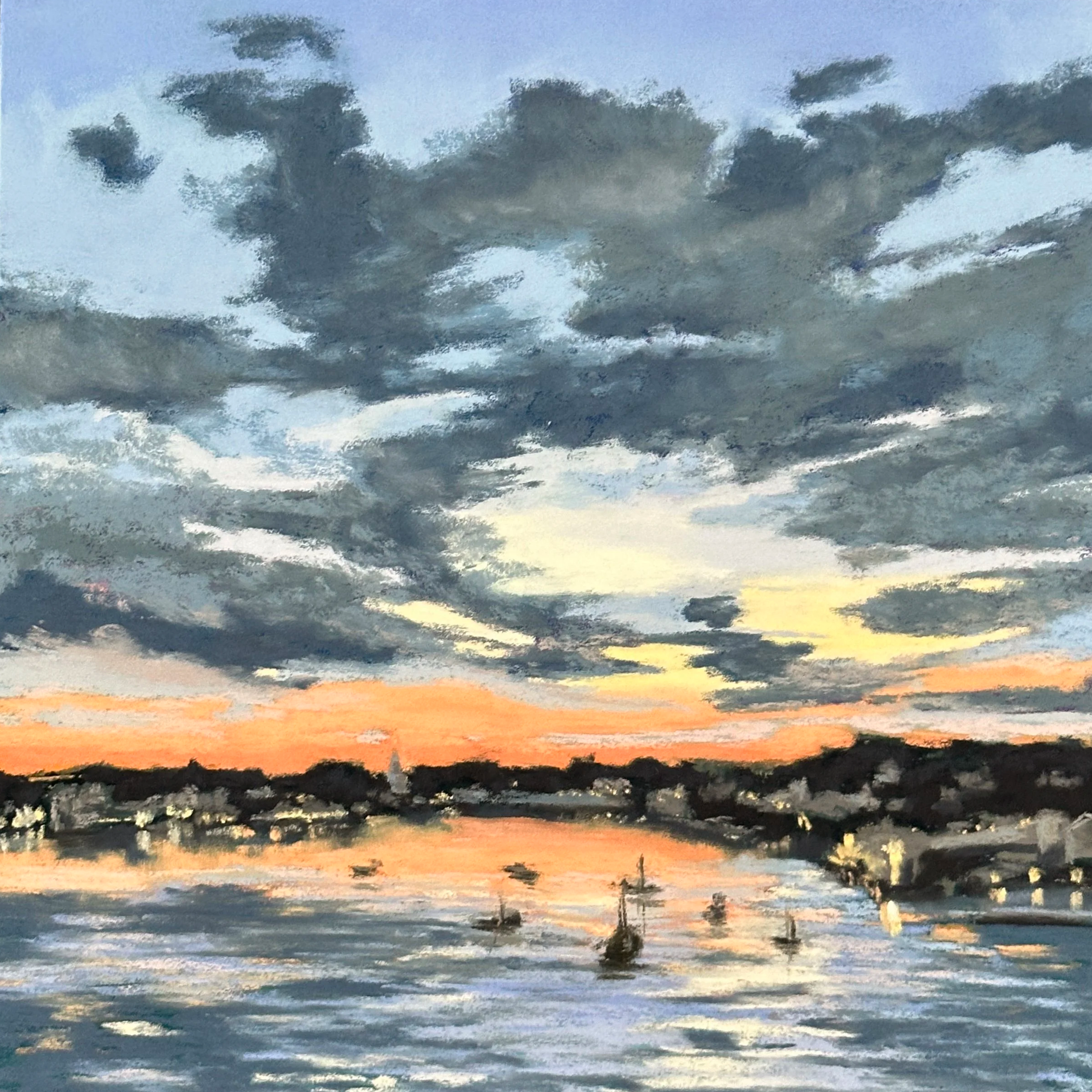 Harbor Memory, 9" x 9"