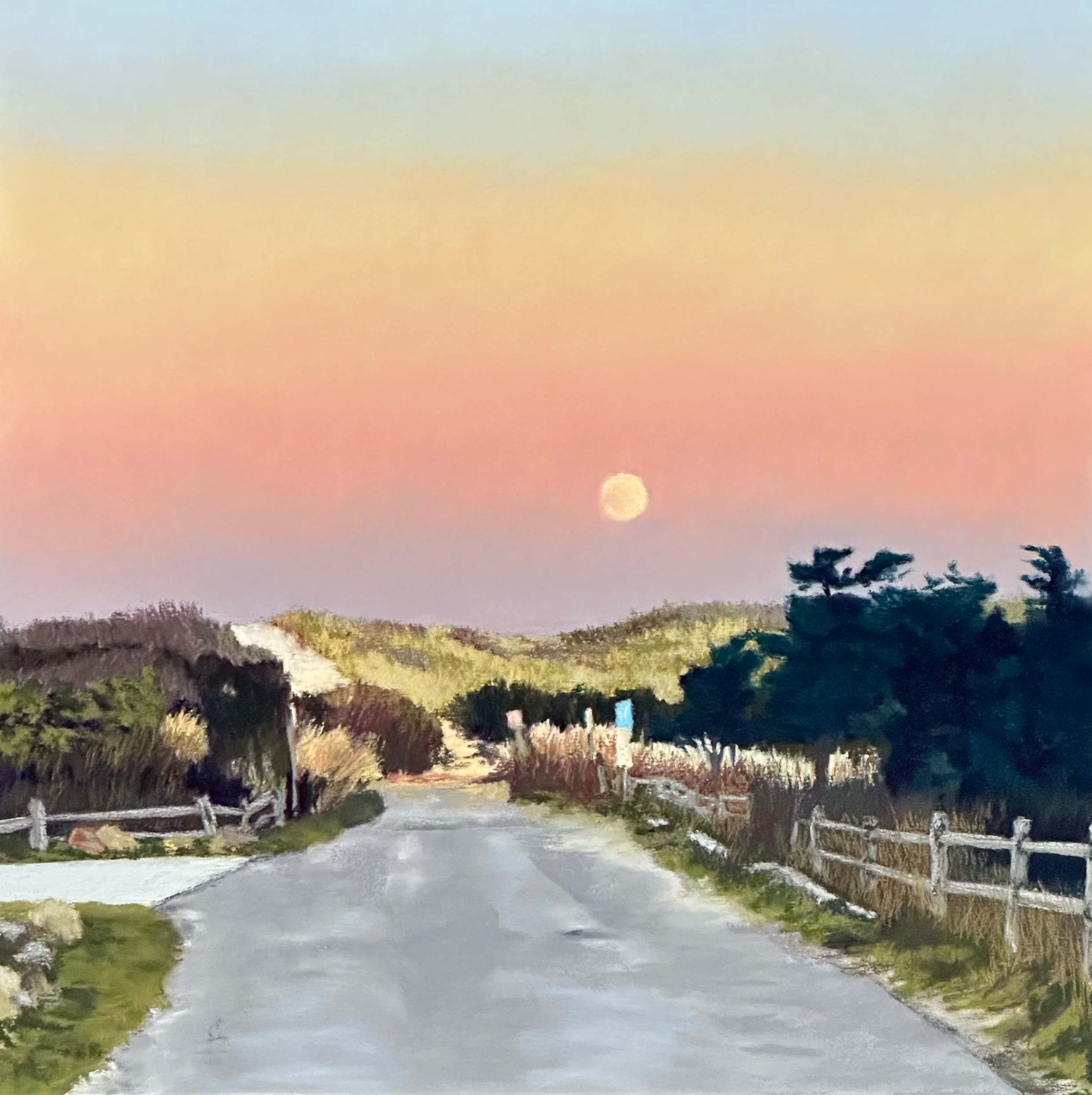 Full Moon over Quidnet, 12" x 12"
