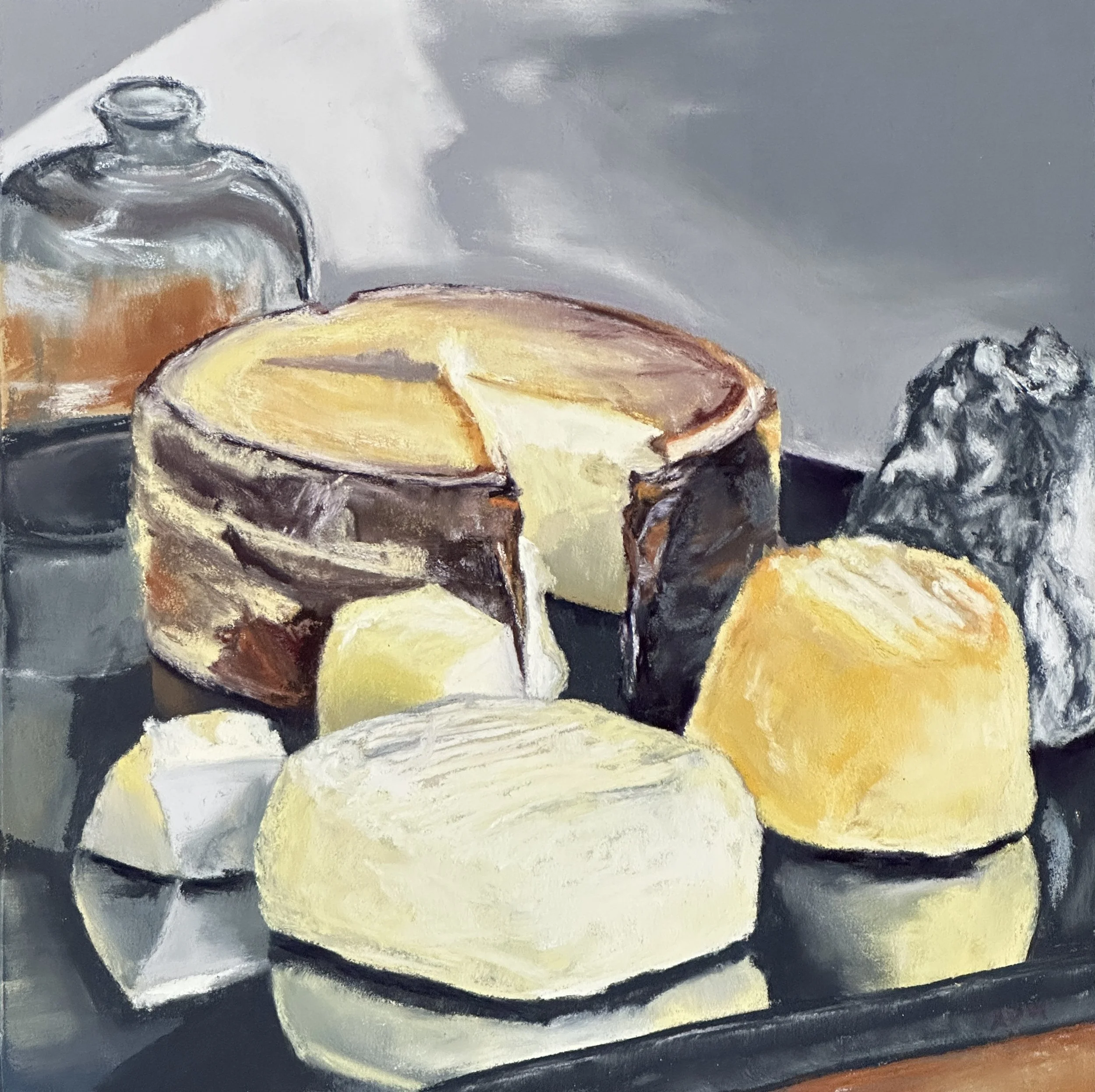 Six Cheeses, 8" x 8"