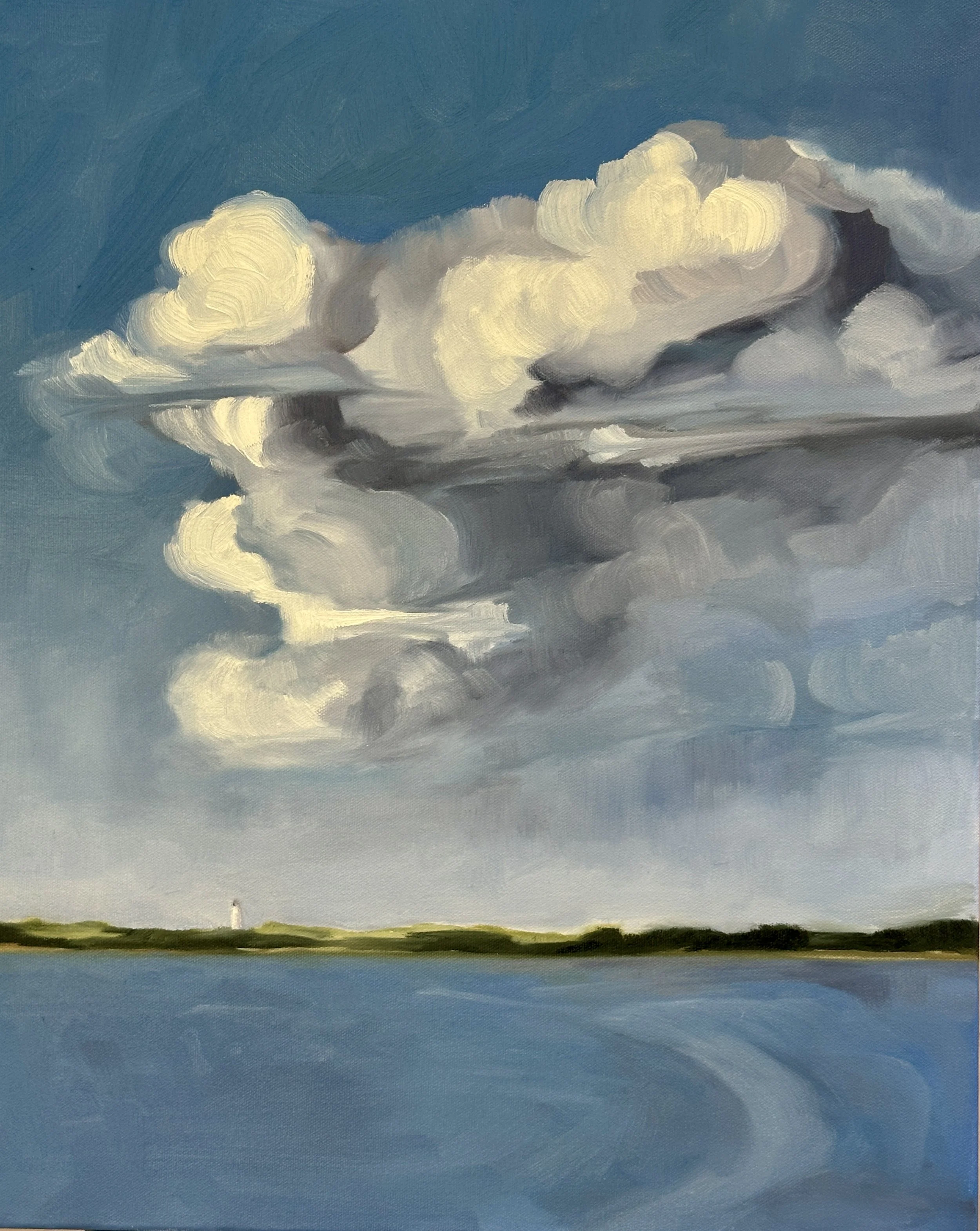 Thunderhead Over Great Point, Oil, 20" x 16"