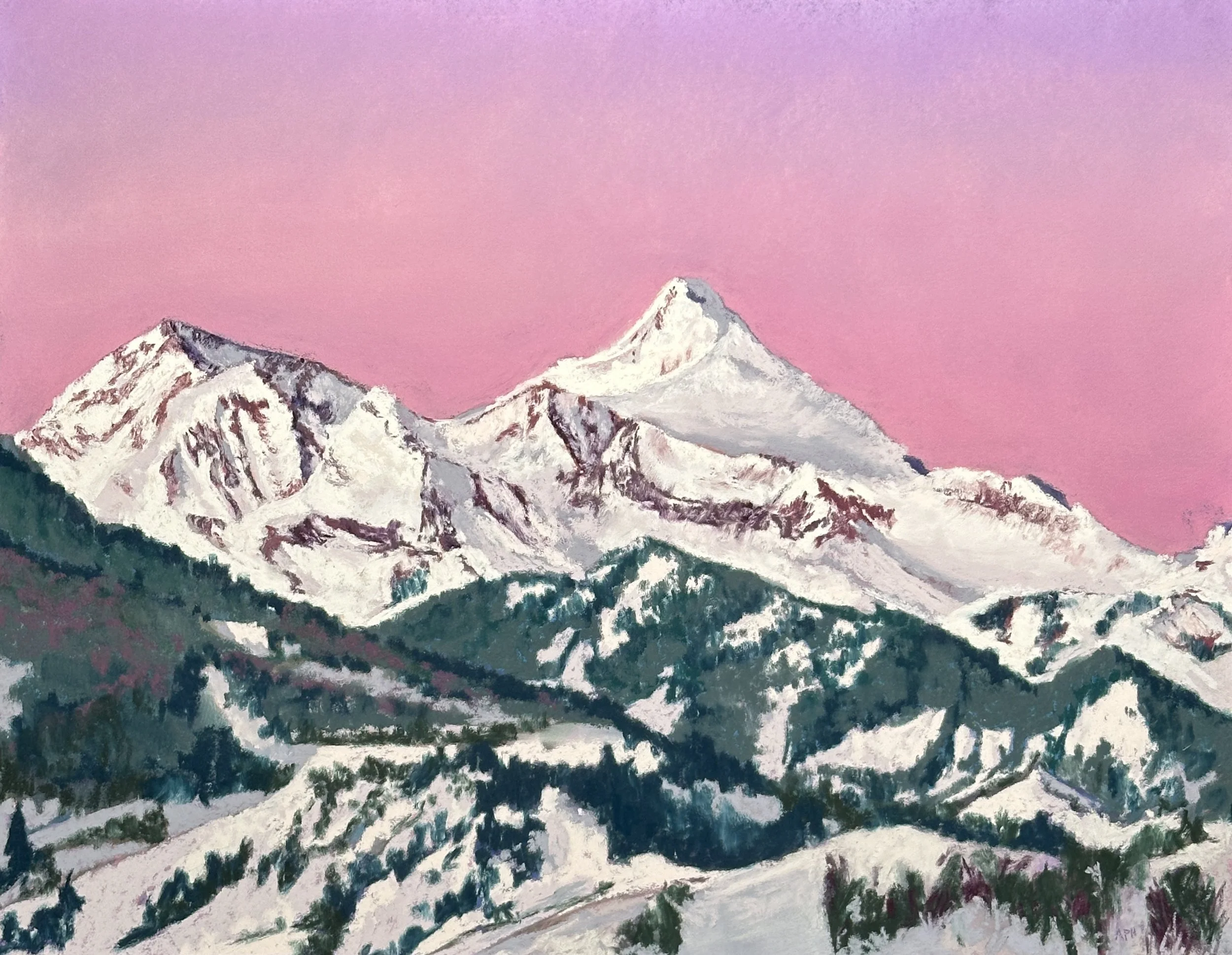 Sunrise on Snowmass Peak, 11" x 14"