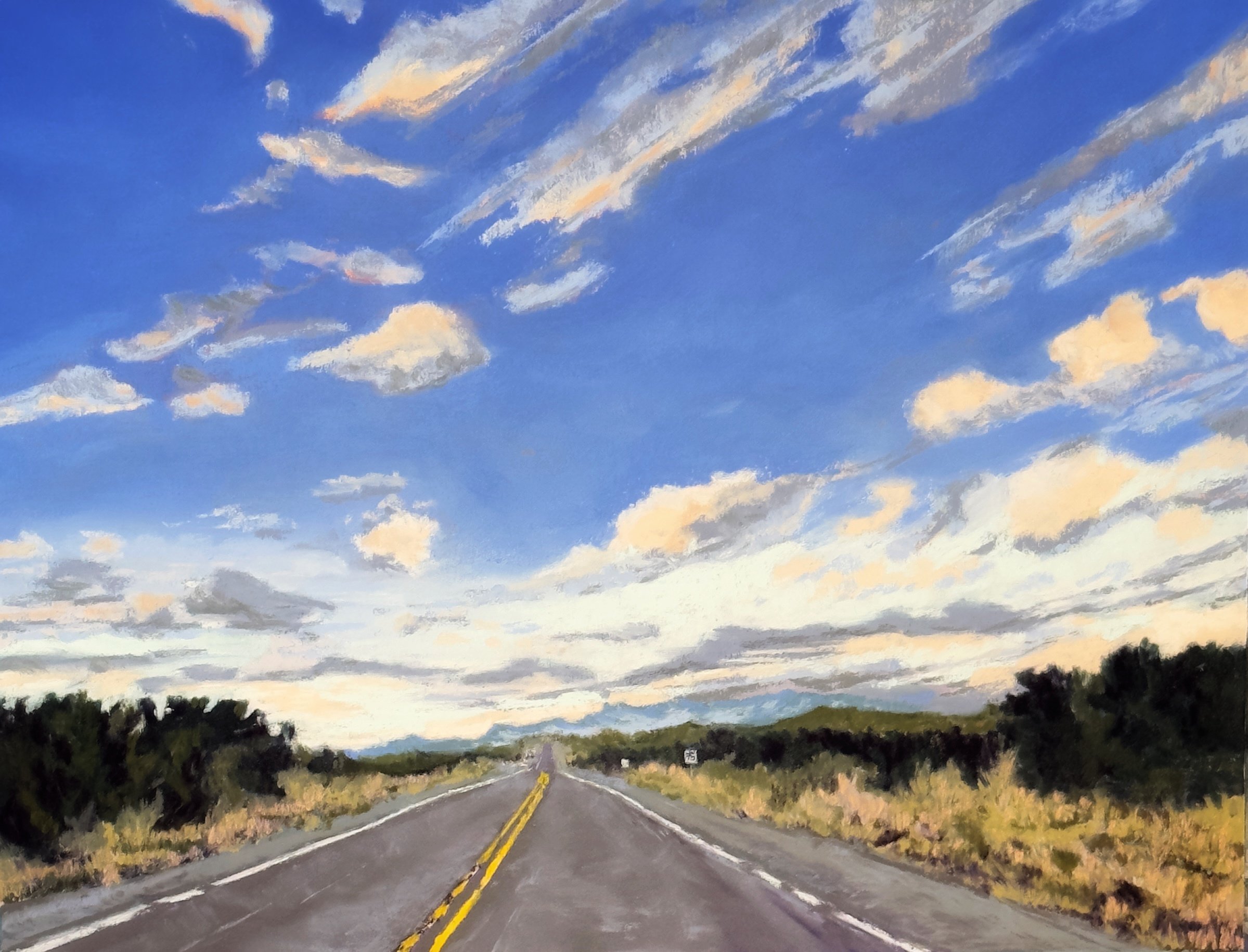 Road to Santa Fe, NM, 9" x 12"