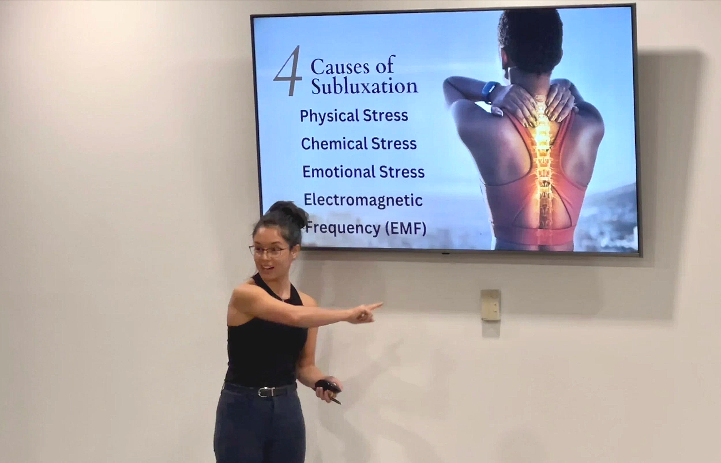 Dr. Ashley Giving a Chiropractic Presentation