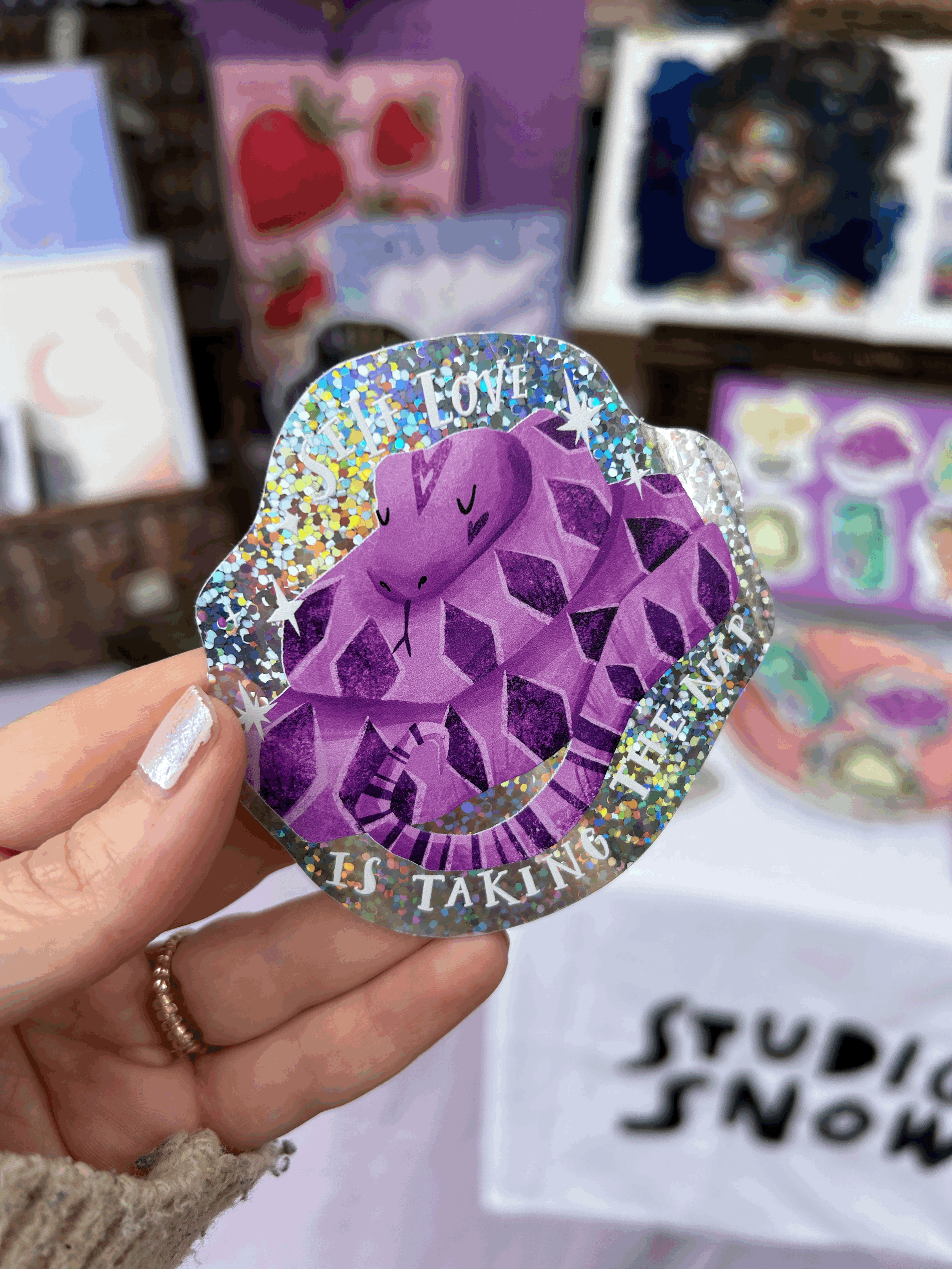 Self Care Snake | Holo Sticker