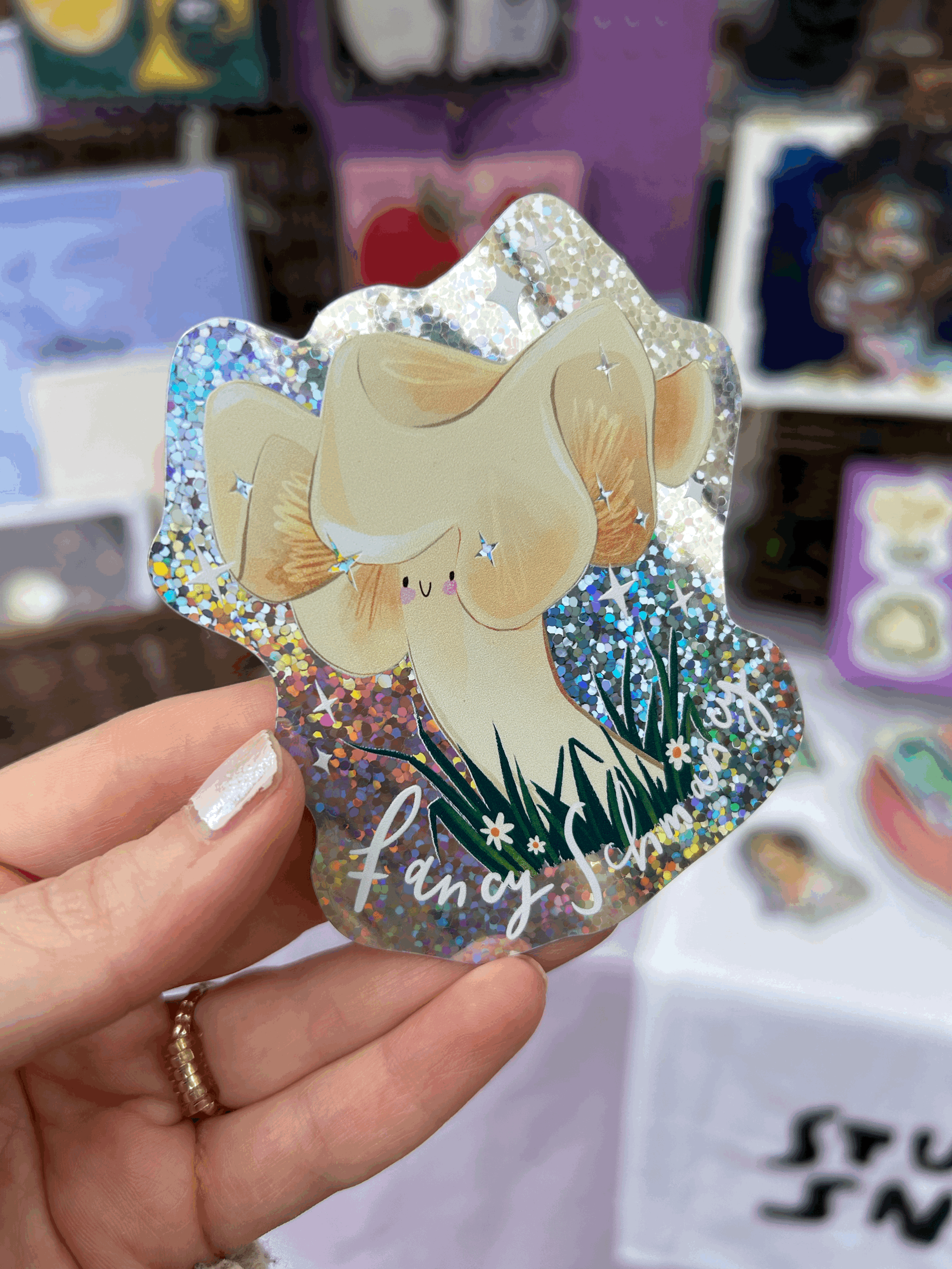 Fancy Schmancy Mushroom | Holo Sticker