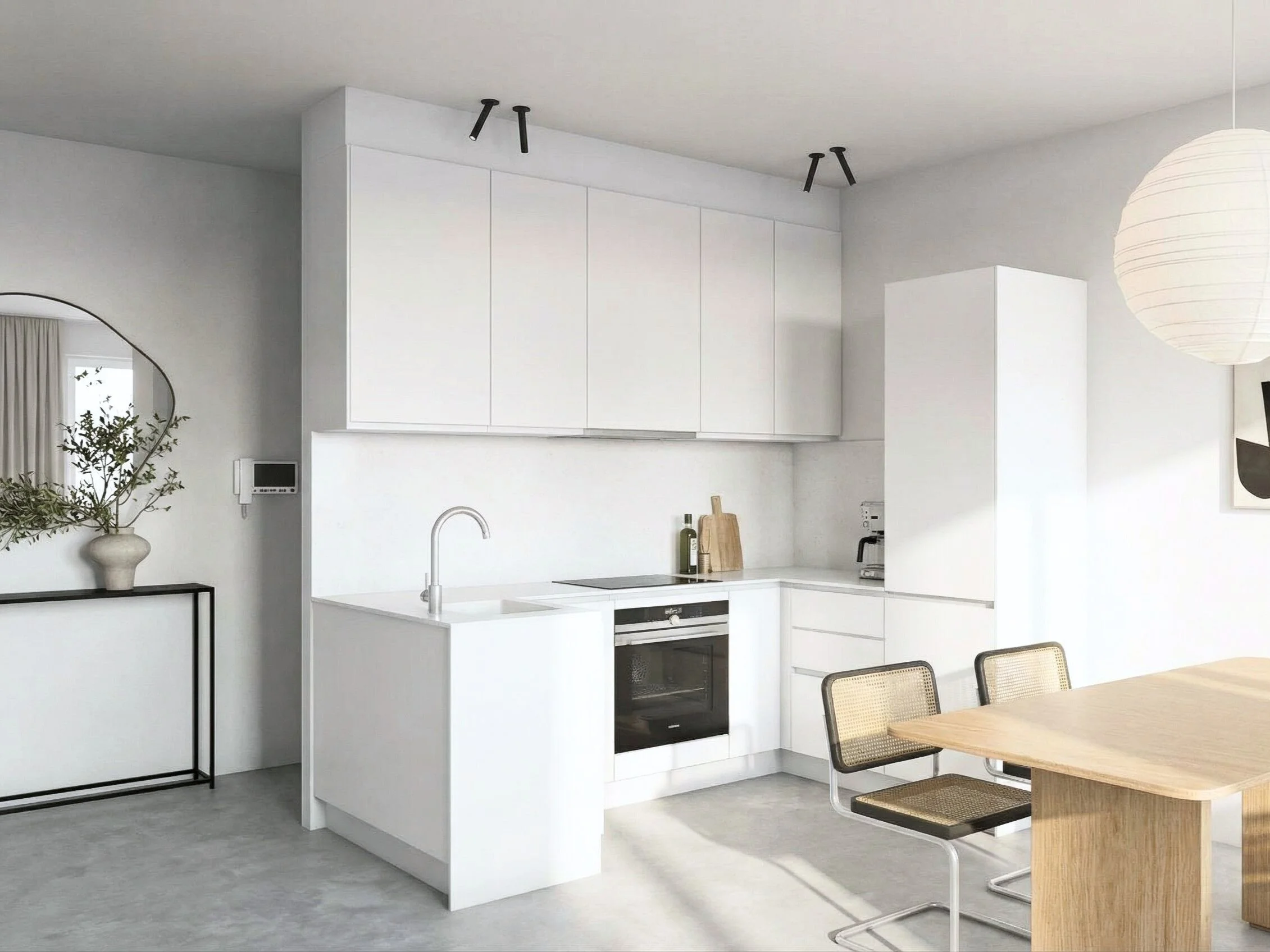Reforma integral de cocina con diseño contemporáneo, materiales de alta calidad y distribución optimizada. Espacios funcionales y luminosos que combinan estética, confort y eficiencia para adaptarse a las necesidades del día a día.
