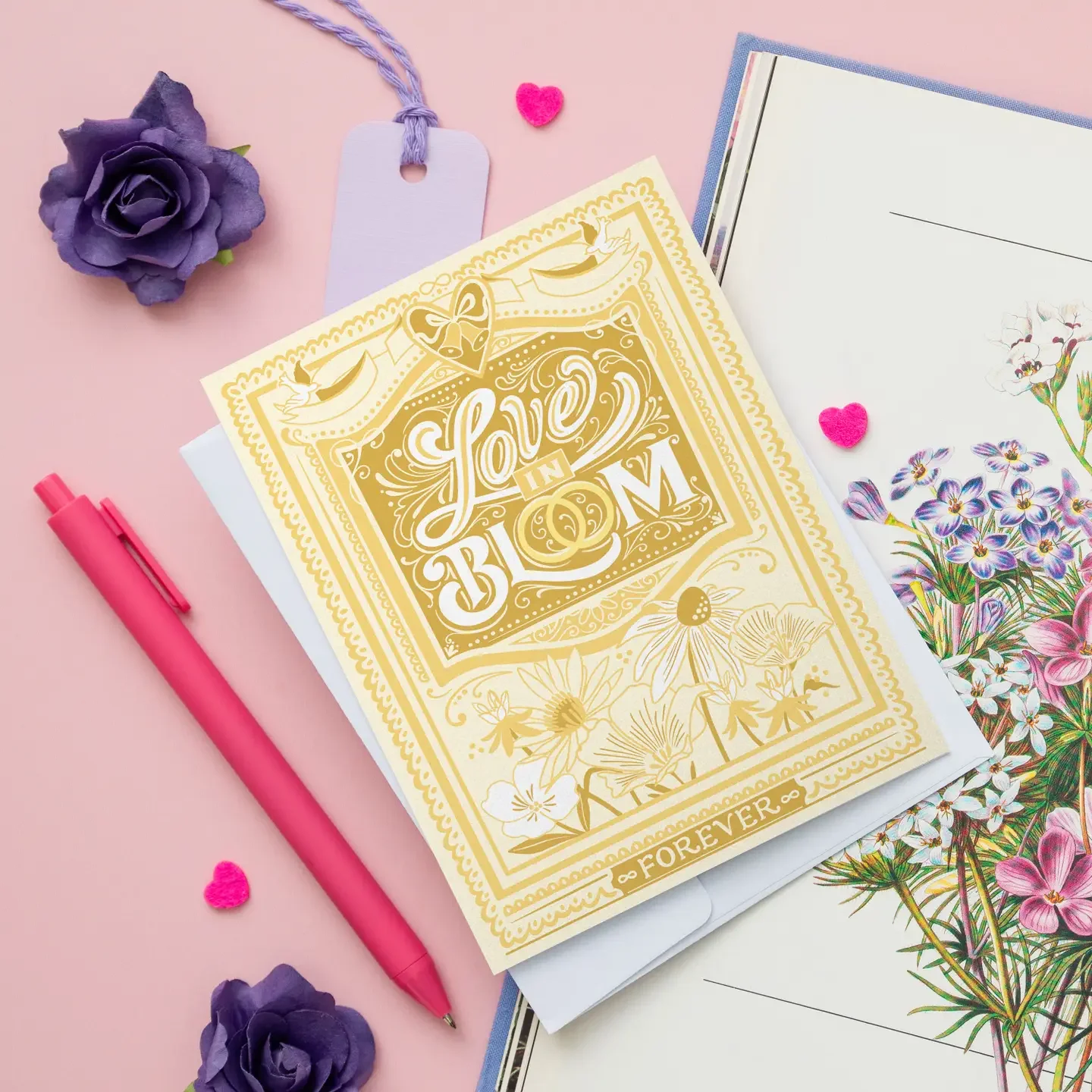 Love in Bloom - Wedding Greeting Card