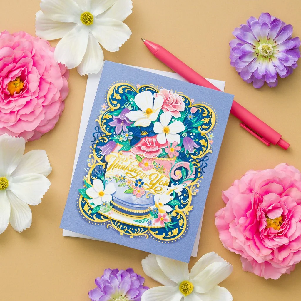 Thinking of You - Victorian Tea Cup Greeting Card