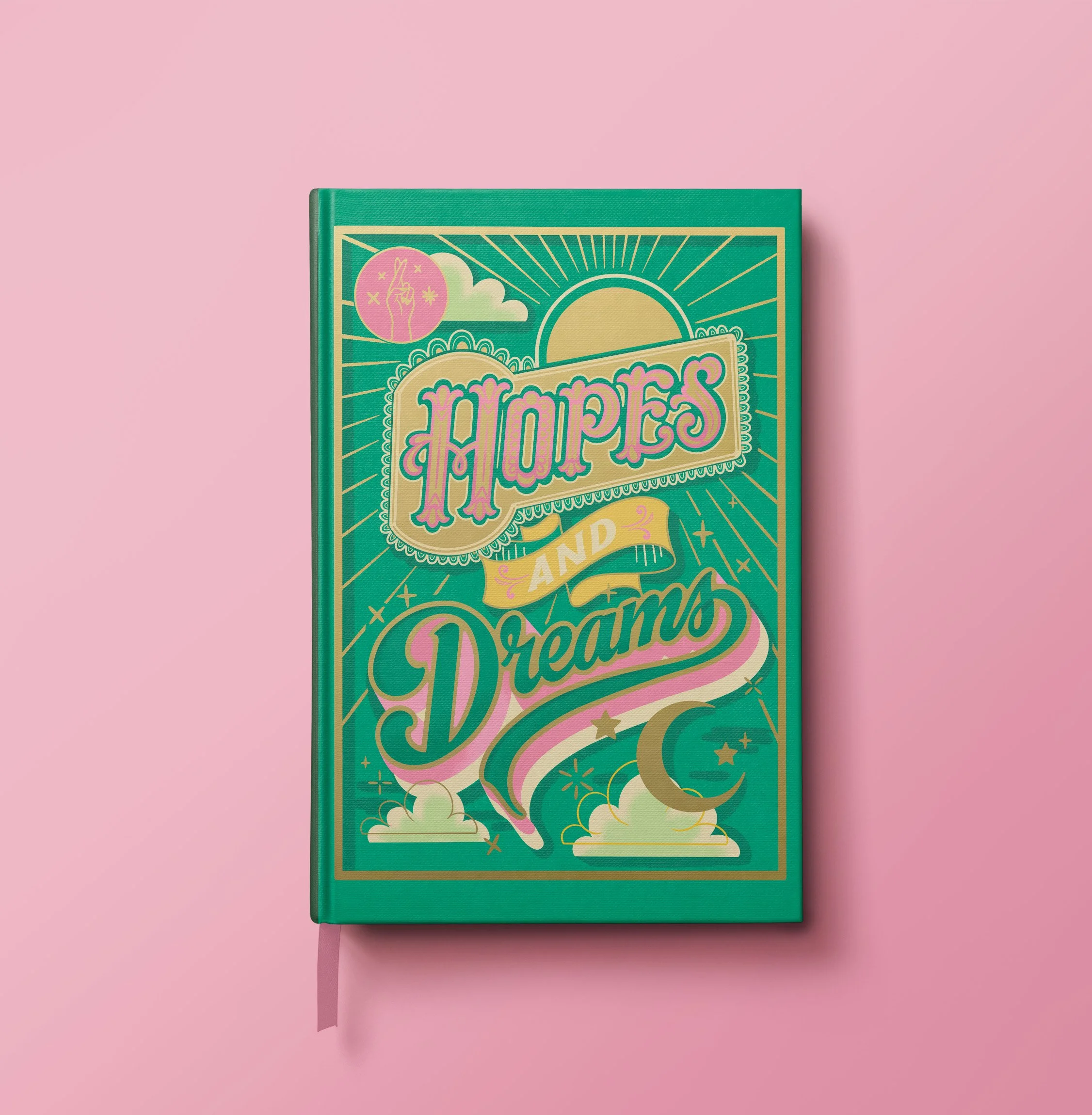 Hardcover Journal Notebook - Hopes and Dreams - Gold Foil