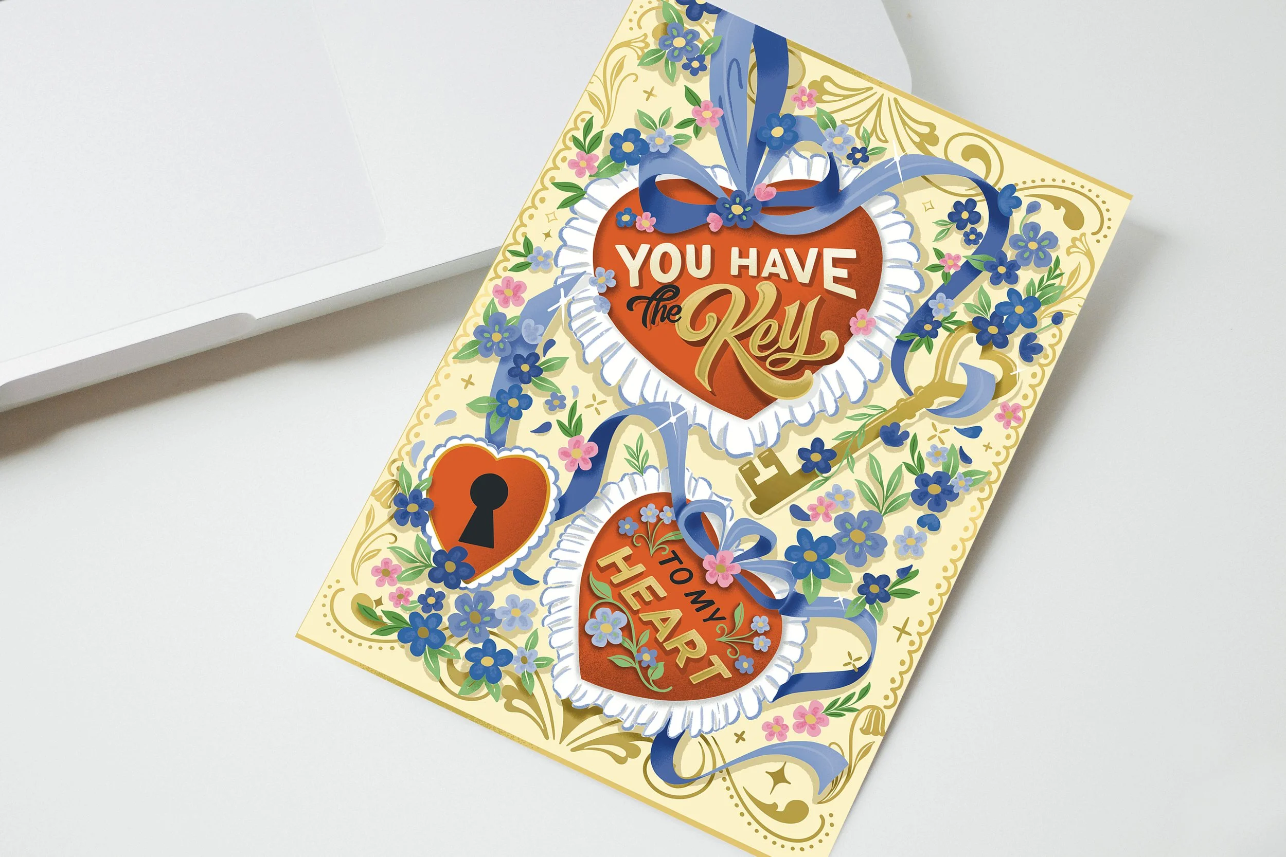 Key to my Heart - Vintage Greeting Card