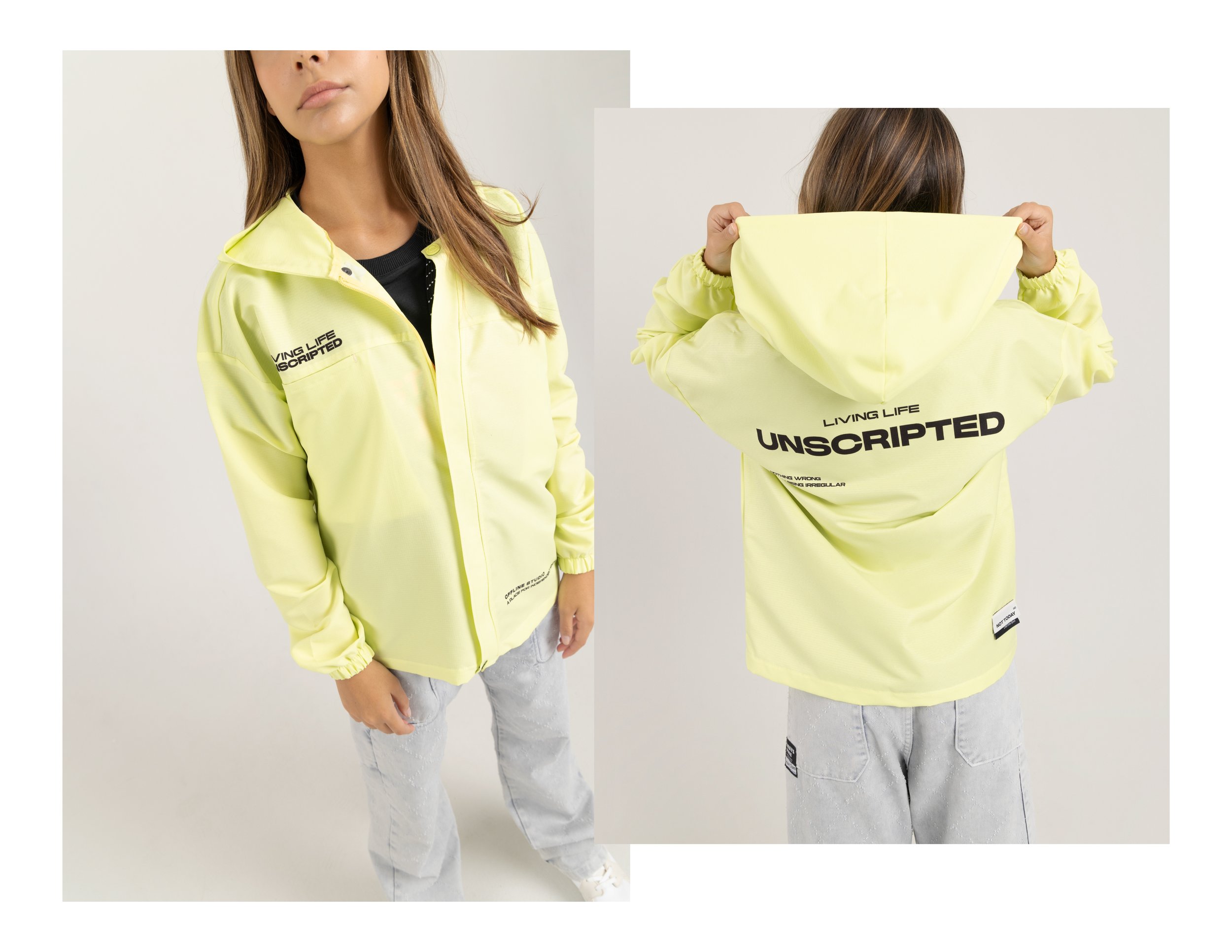 Jacket Graphic Design, Oversized Streetwear Silhouette, Apparel Typography