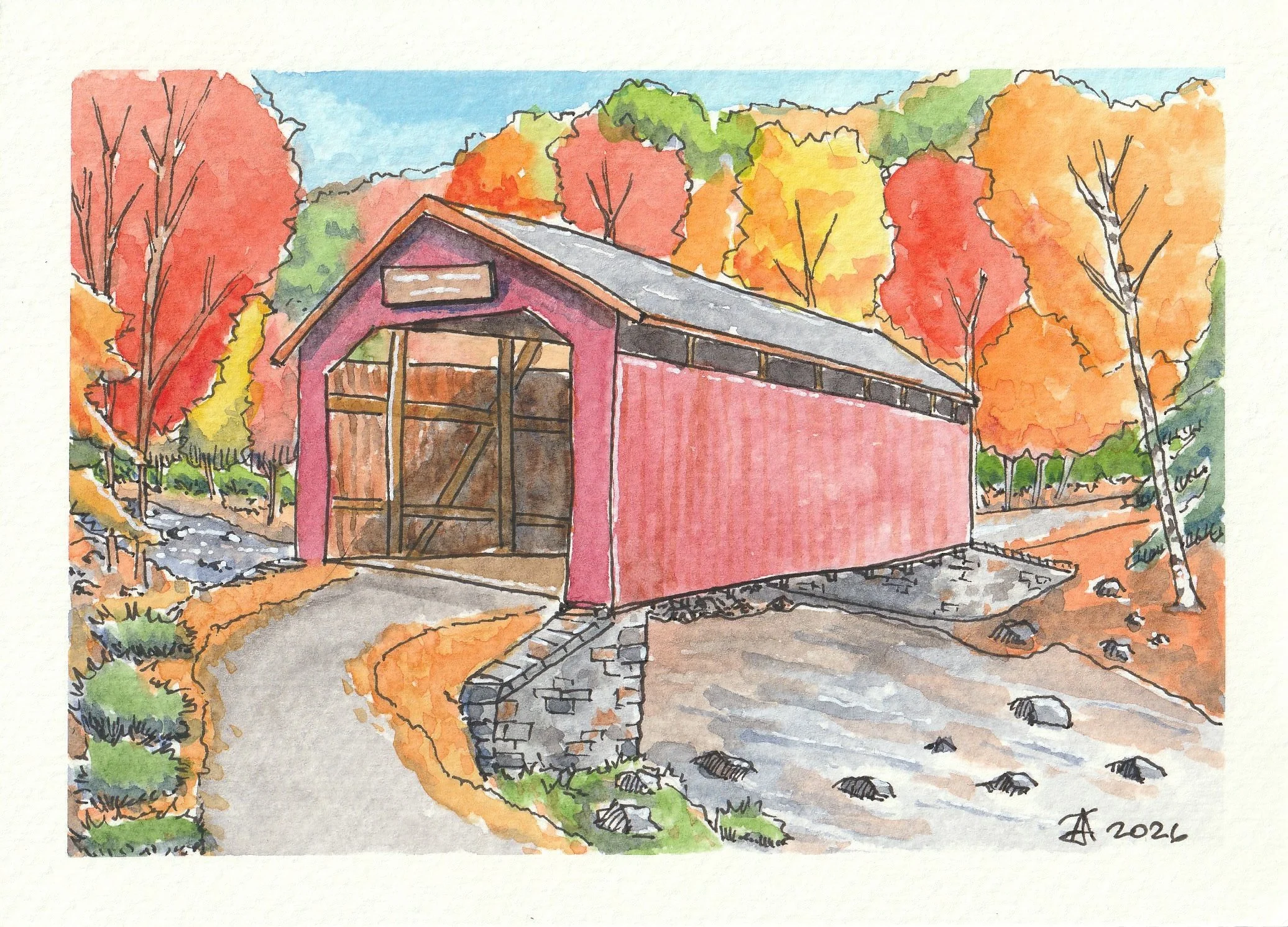 Covered Bridge Watercolor Workshop