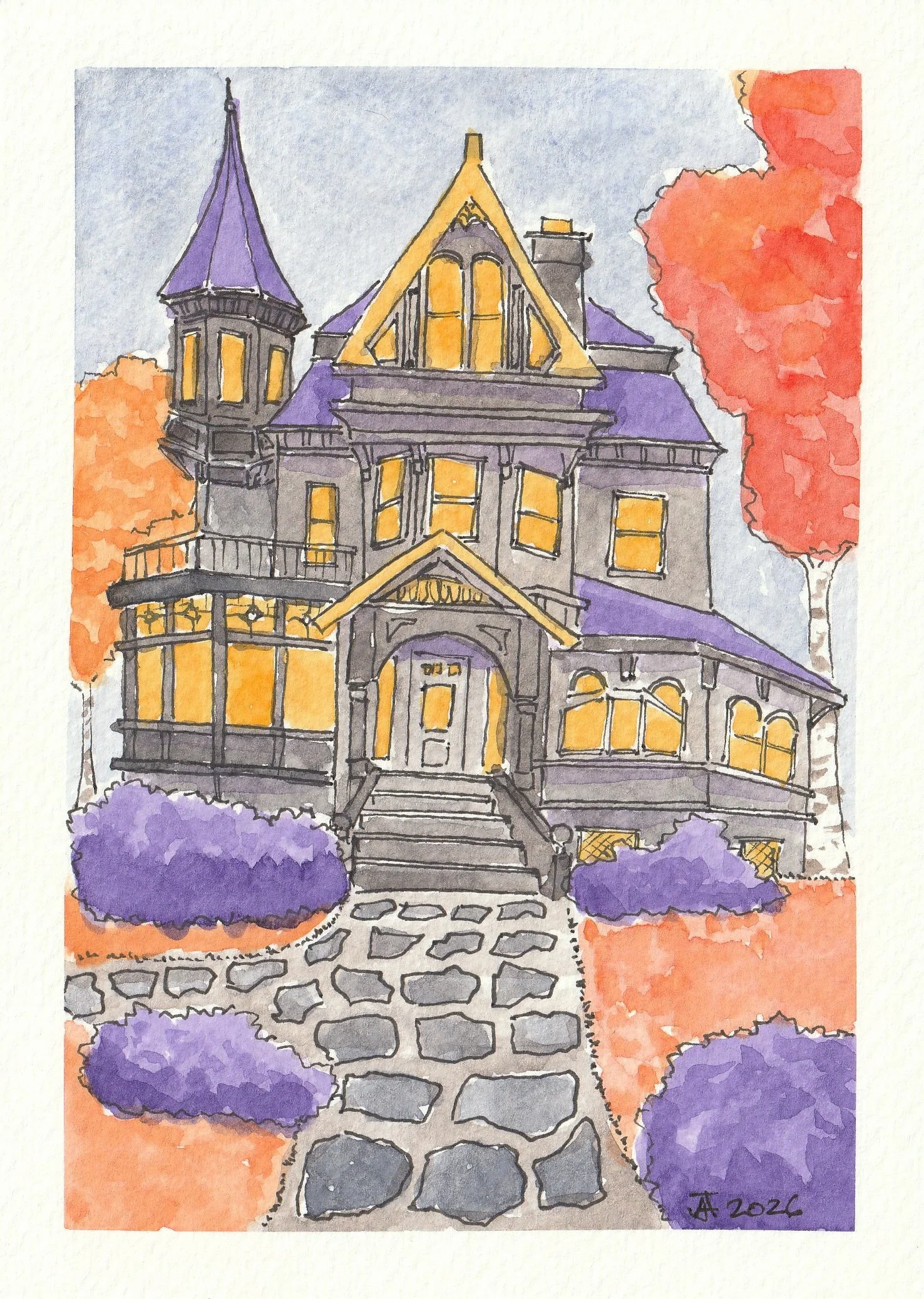Haunted House Watercolor Workshop
