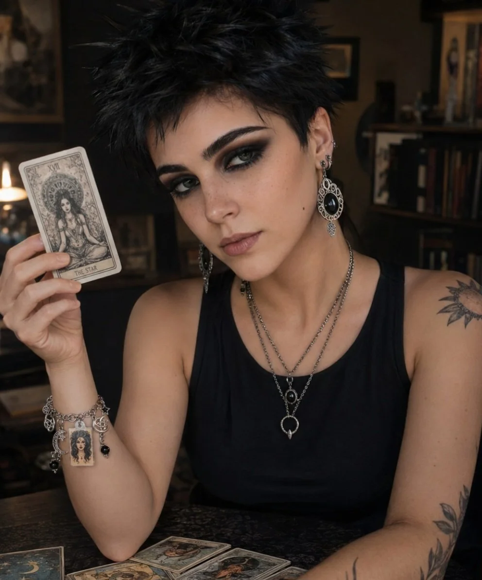 girl wearing Lilith silver toggle.jpg
