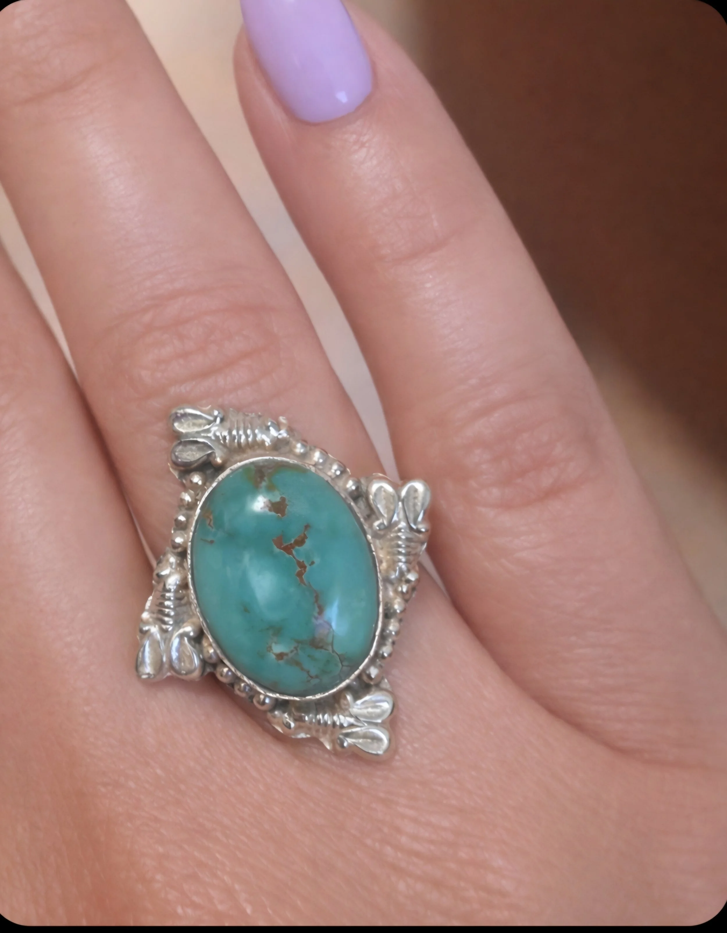 Genuine Turquoise Sterling Silver Ring 💙