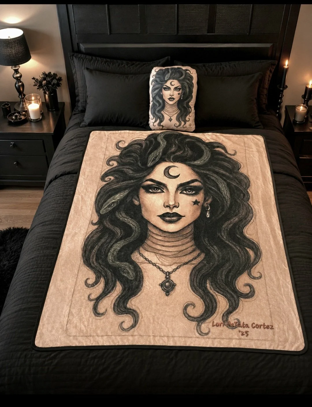 🖤 Lilith Blanket & Pillow Set🌙🐍-Free Shipping!