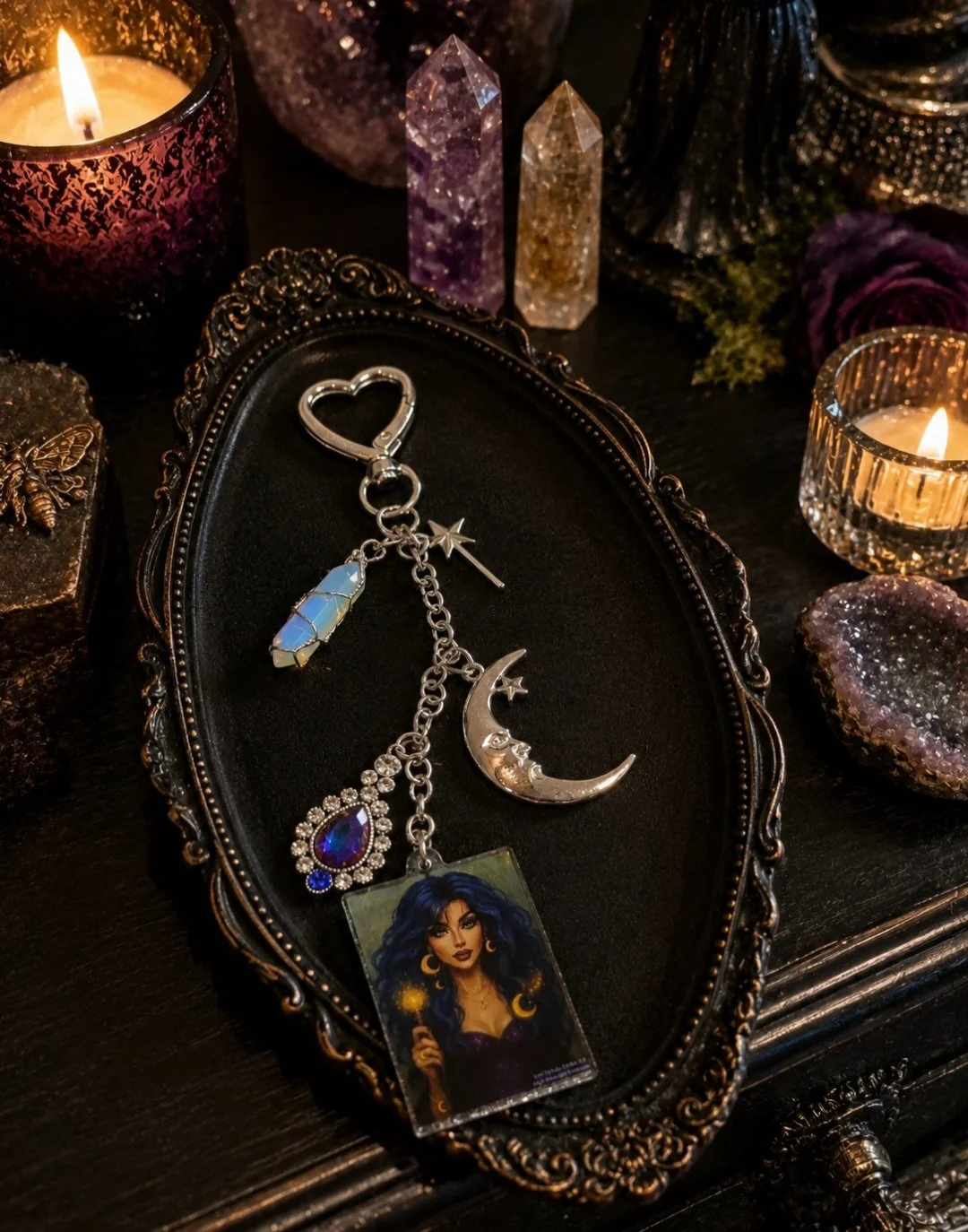 camille bag charm on tray.jpg