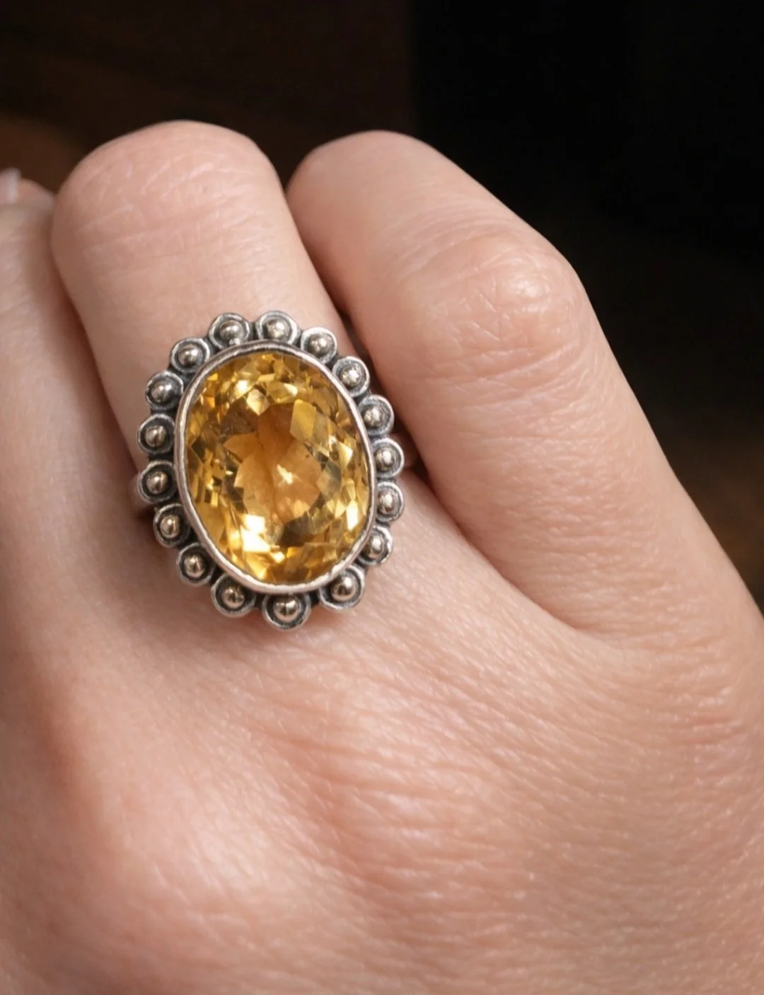 Genuine Citrine Sterling Silver Ring ✨🔮💛