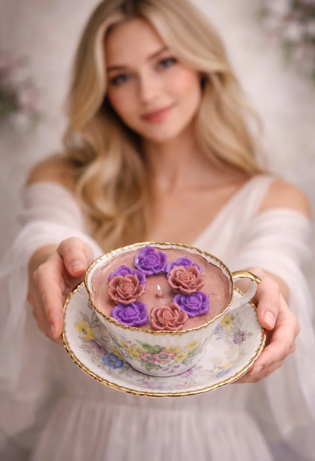Fine Bone China teacup candle 🌸