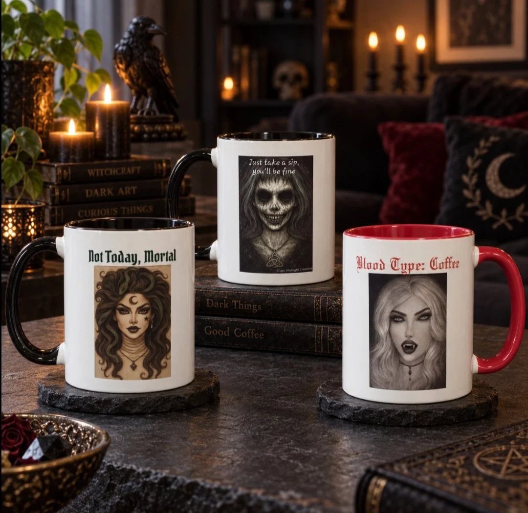 🕯️ SHADOWS & SIPS 🕯️Exclusive Midnight Mug Halloween Collections-Free Shipping!