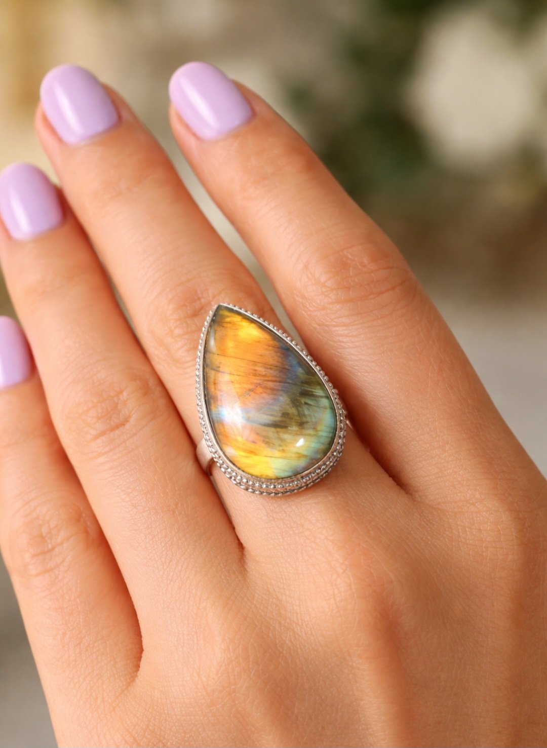 ✨ Genuine Labradorite Ring in Sterling Silver ✨